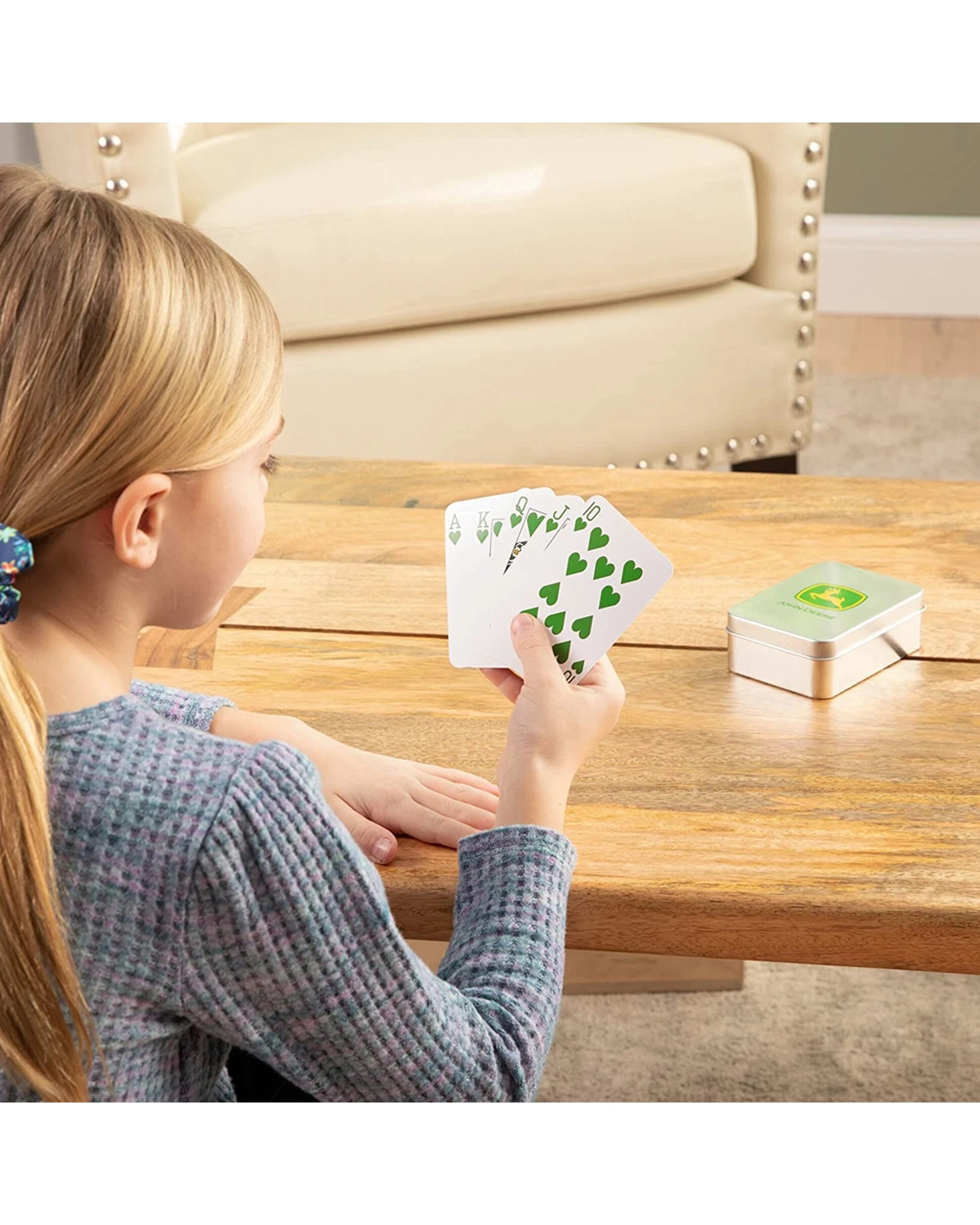5 Tomy John Deere Playing Cards In Collectors Tin Kids - Silver, 5 of 5