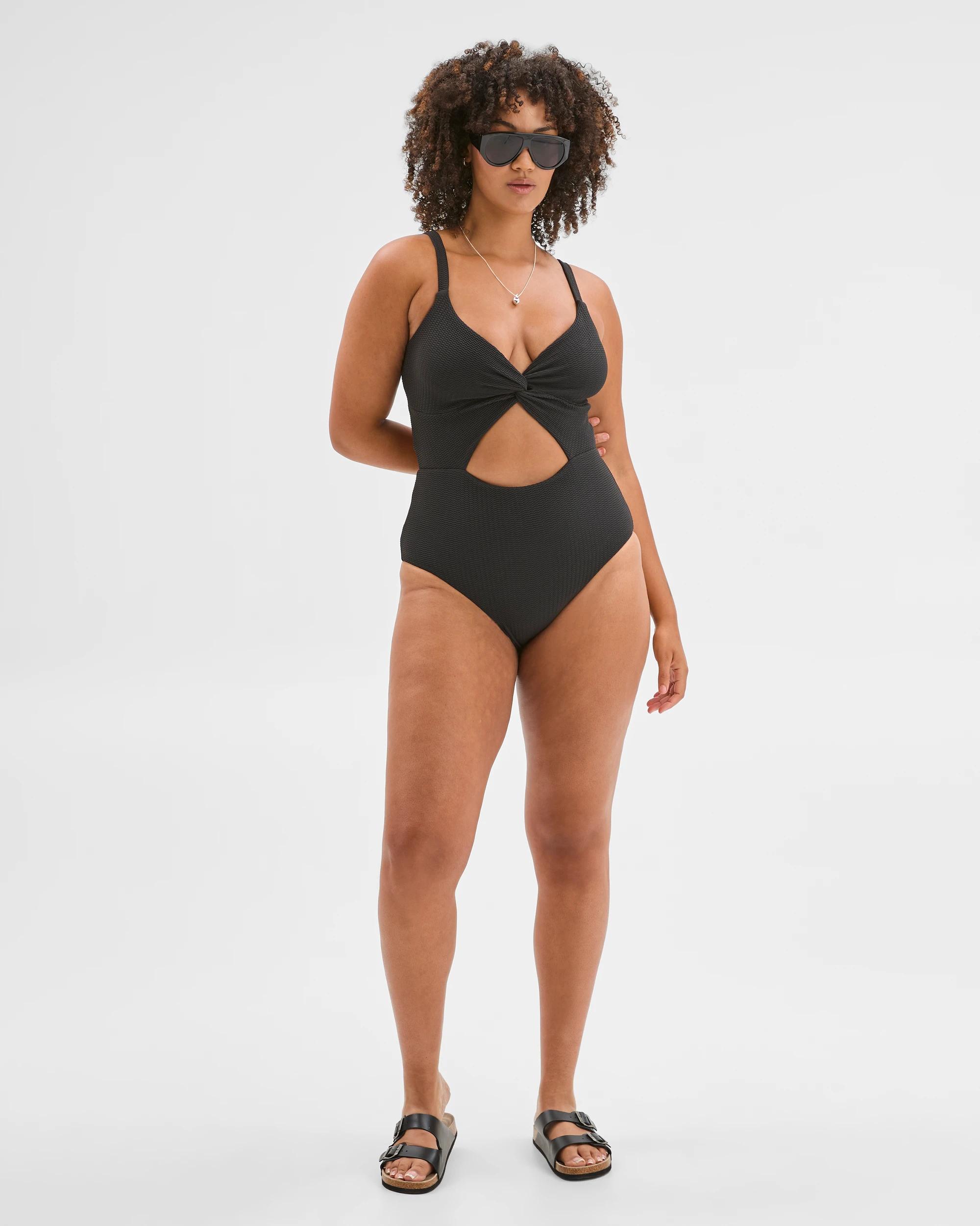 7 Target Woman Shape Your Body Resort Twist Front Crinkle One Piece Swimsuit BLACK, 7 of 10
