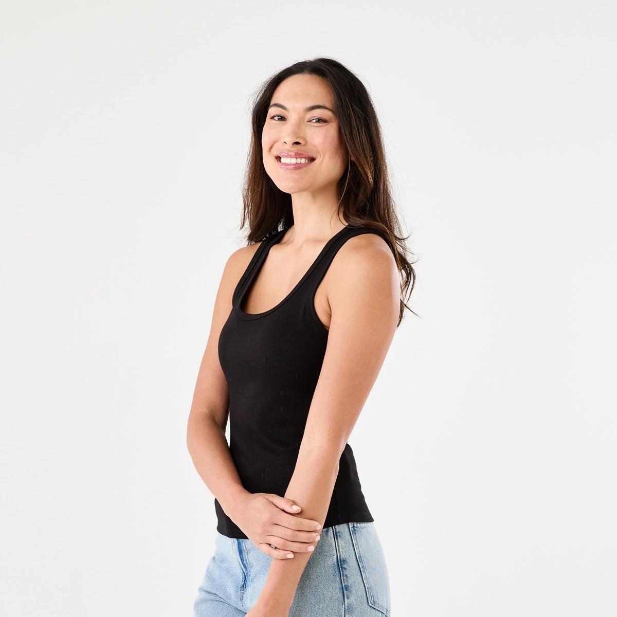 2 Sleeveless Rib Tank BLACK, 2 of 5