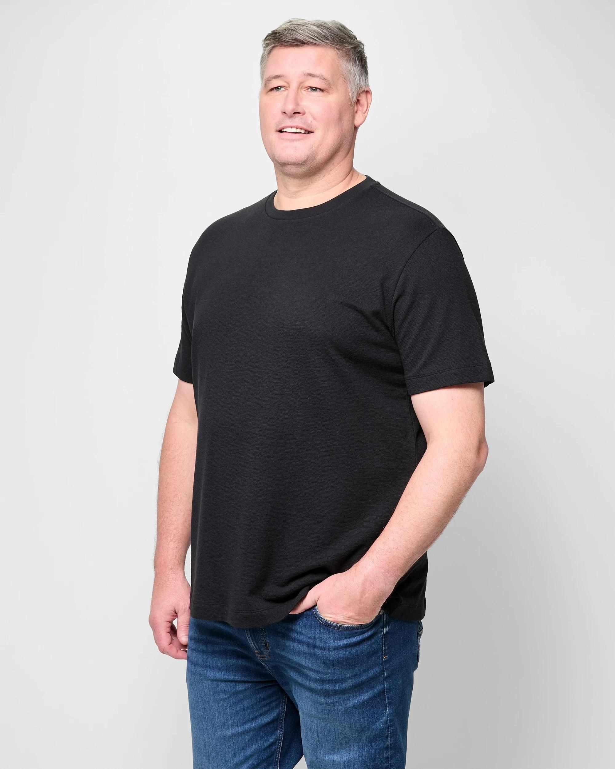 3 Target Plus Size Australian Cotton Blend Textured T-Shirt BLACK, 3 of 5