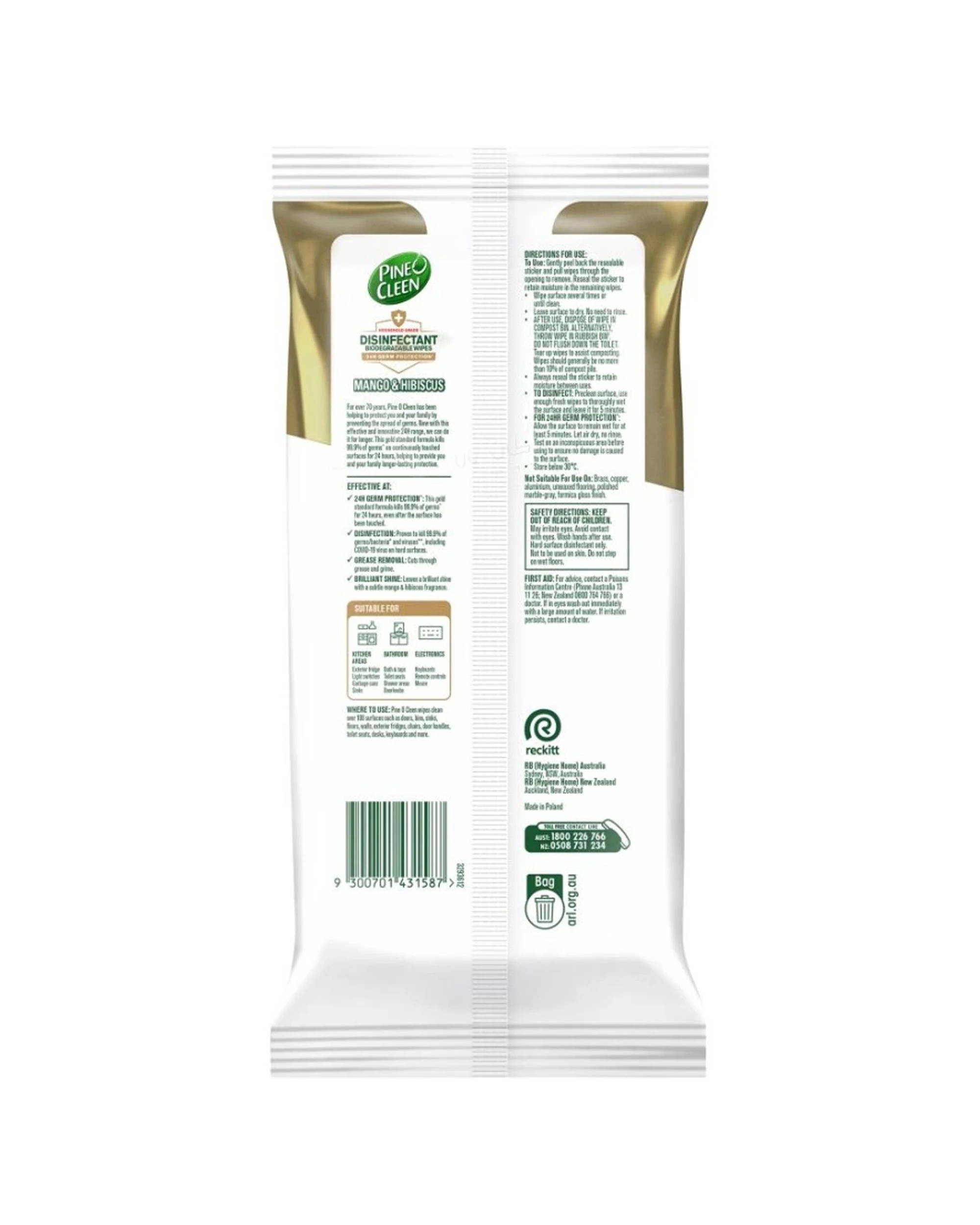 2 Pine O Cleen 4x126pc Household Grade Disinfectant Wipes Mango Hibiscus - White, 2 of 2