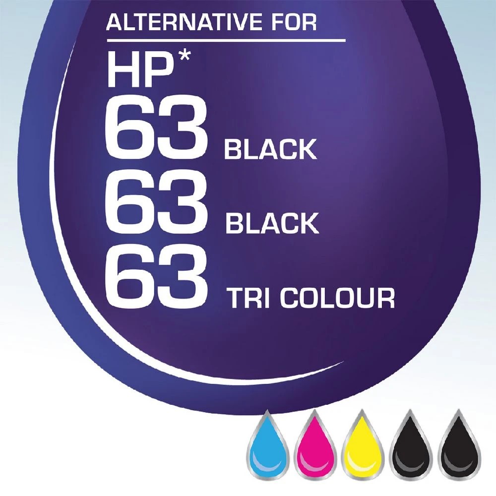 2 Calidad HP 63 Ink Cartridges Black & Tricolour 3 Pack, 2 of 7