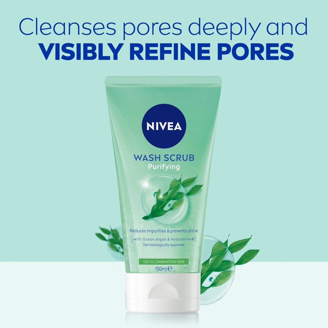6 Nivea Purifying Wash Scrub 150ml - Ocean Algae and Hydramine, 6 of 7