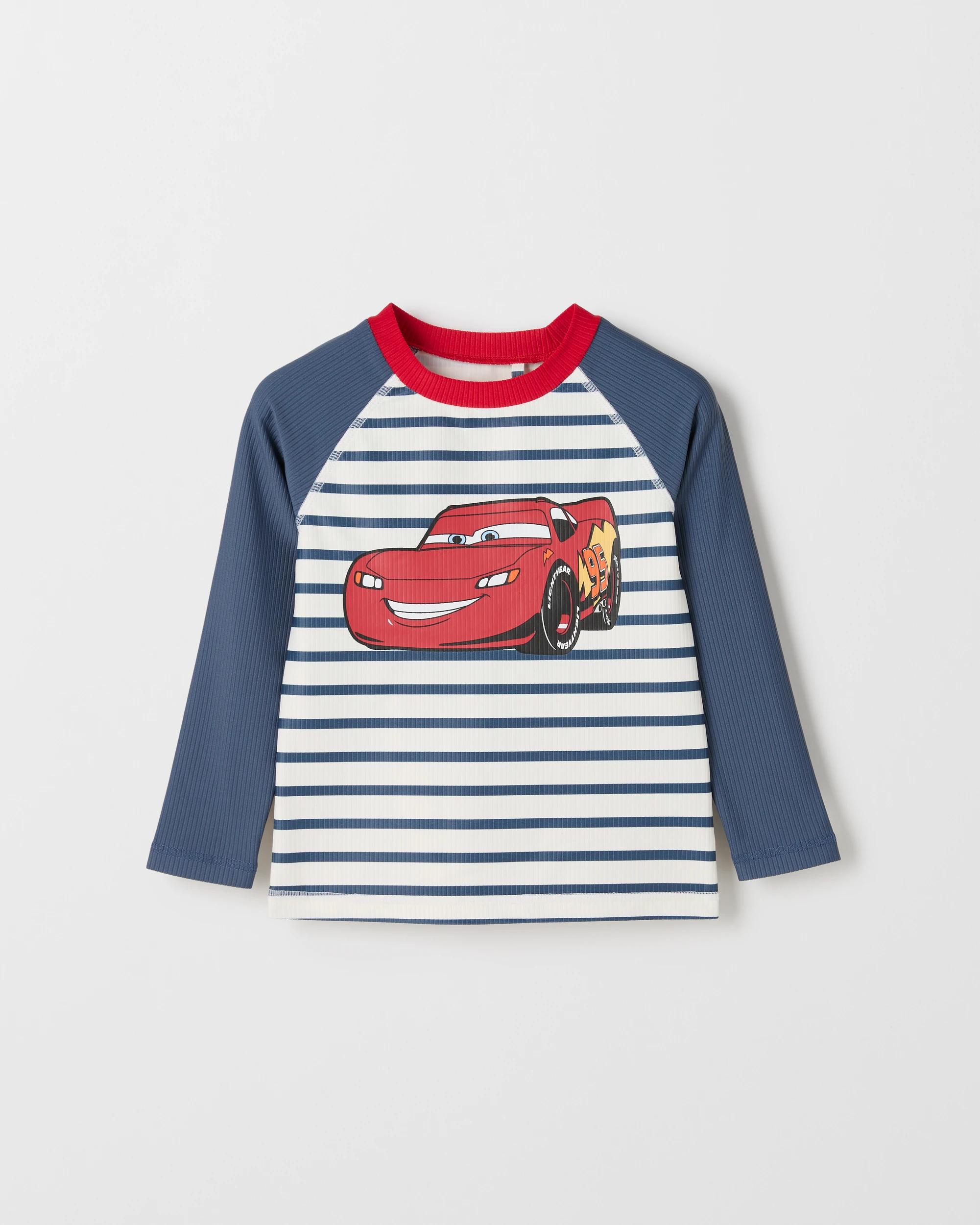 1 Disney Pixar Cars Swim Rash Vest STRIPE MULTI, 1 of 2