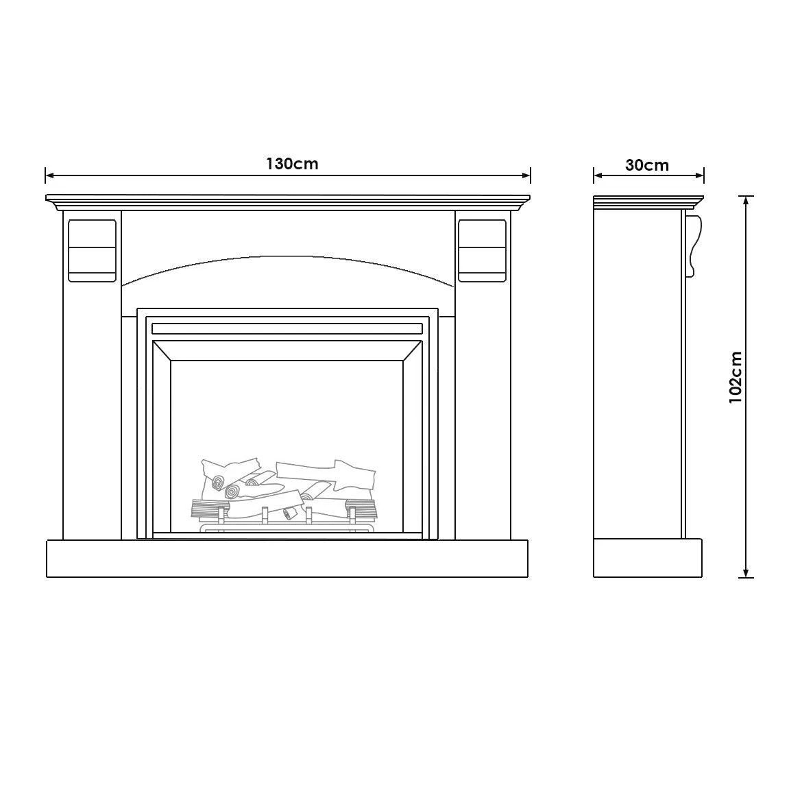 5 Moda Living Ascot Electric Fireplace Heater White Mantel Suite with Primo Insert - White, 5 of 10
