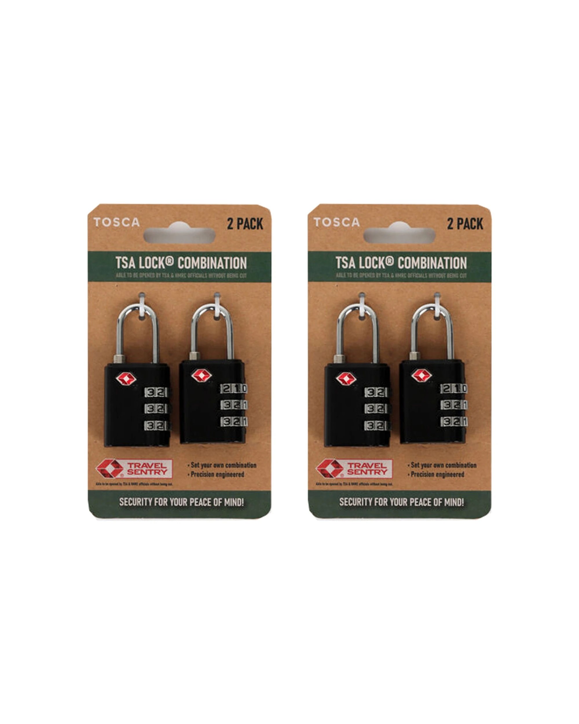 1 Tosca 4Pc Travel Luggage Suitcase Tsa Combination Lock - Black, 1 of 1