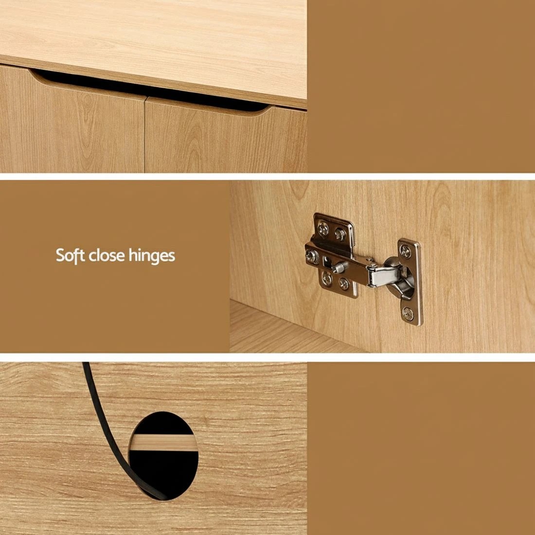 7 Artiss TV Unit Entertainment Unit Storage Cabinet 180cm - Natural, 7 of 8