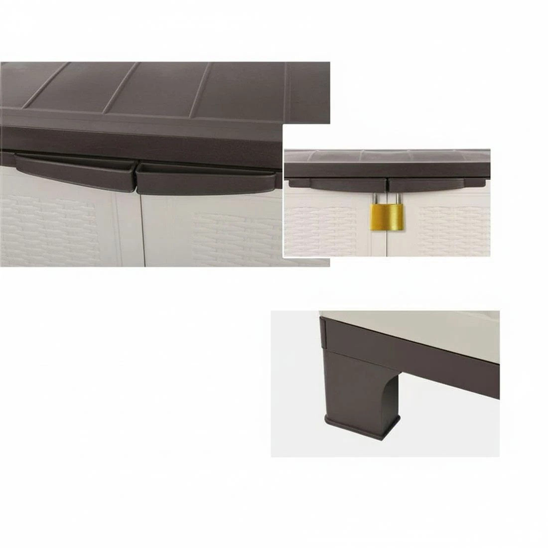 8 Gardeon Outdoor Storage Cabinet Box 92cm Lockable Cupboard Sheds Adjustable - Beige, 8 of 10