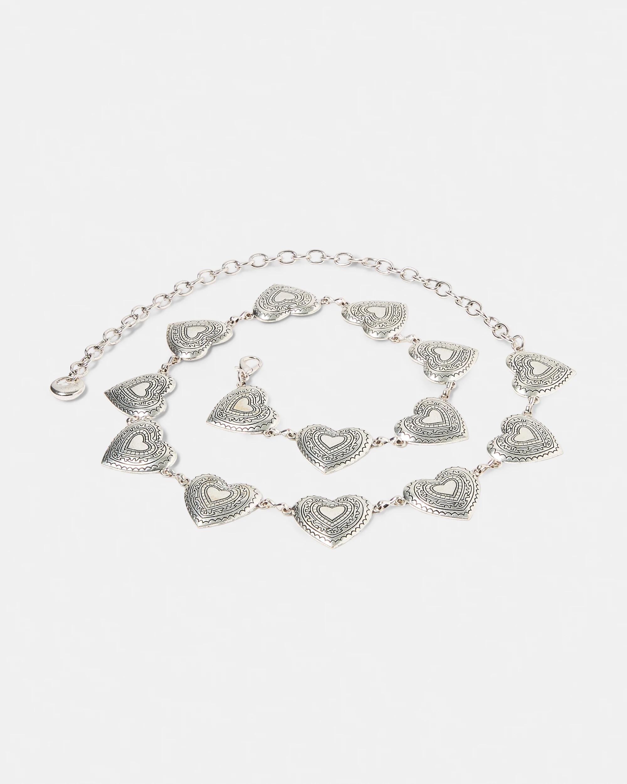 1 Heart Chain Belt Silver, 1 of 6