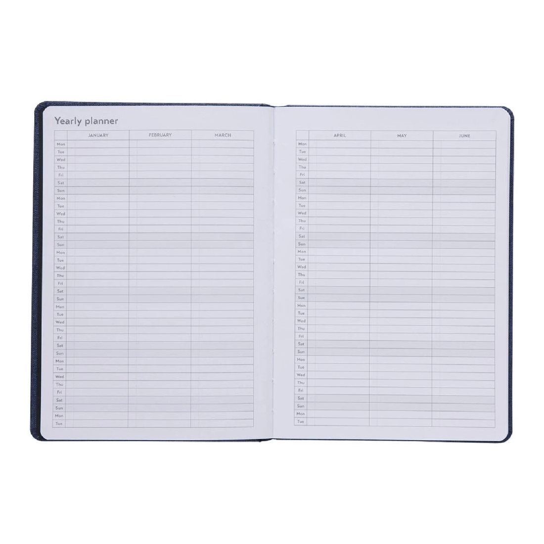 3 Otto A5 Recycled Week to View Undated Diary Navy, 3 of 6