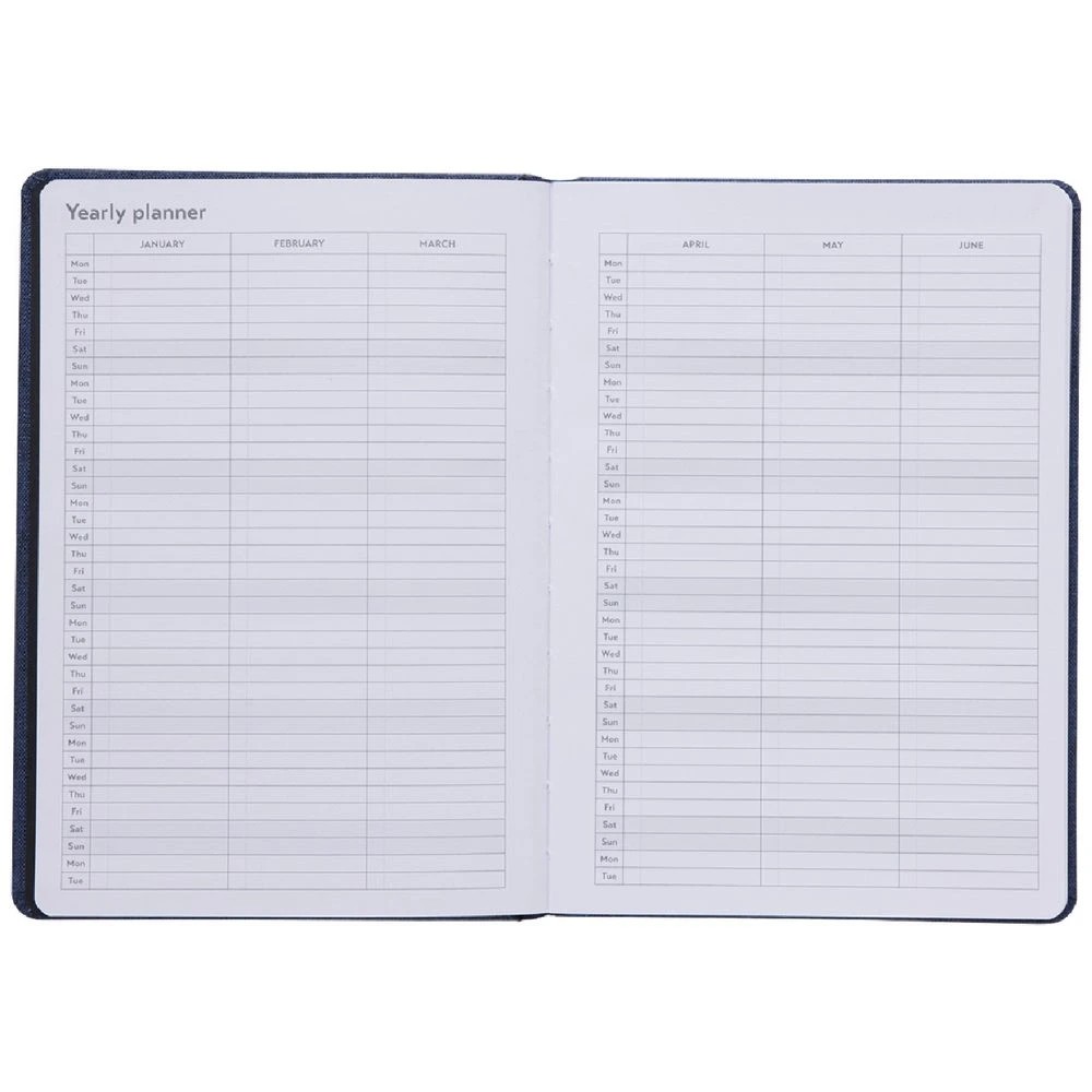 3 Otto A5 Recycled Week to View Undated Diary Navy, 3 of 6