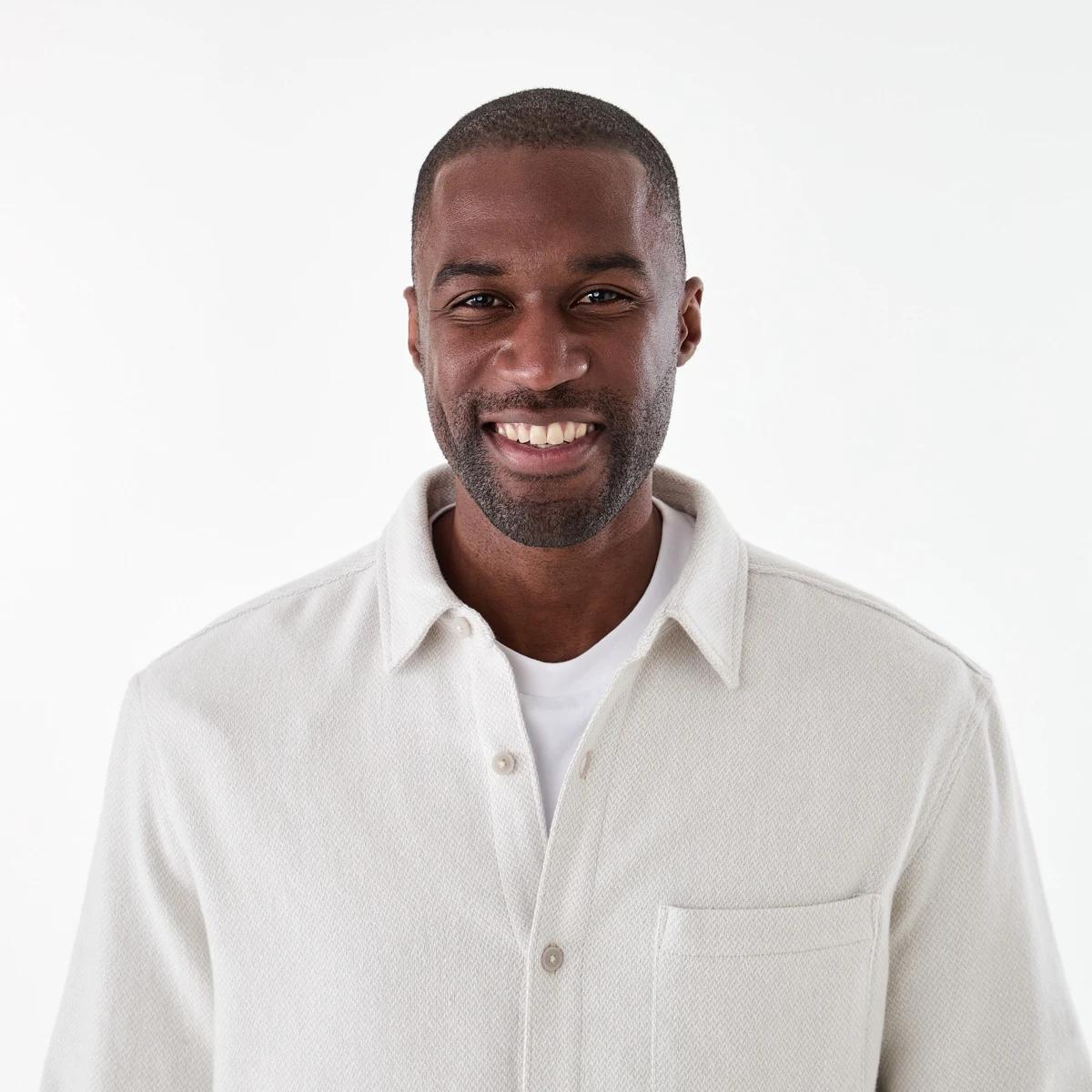 5 Long Sleeve Jacquard Overshirt STRING BEIGE, 5 of 7