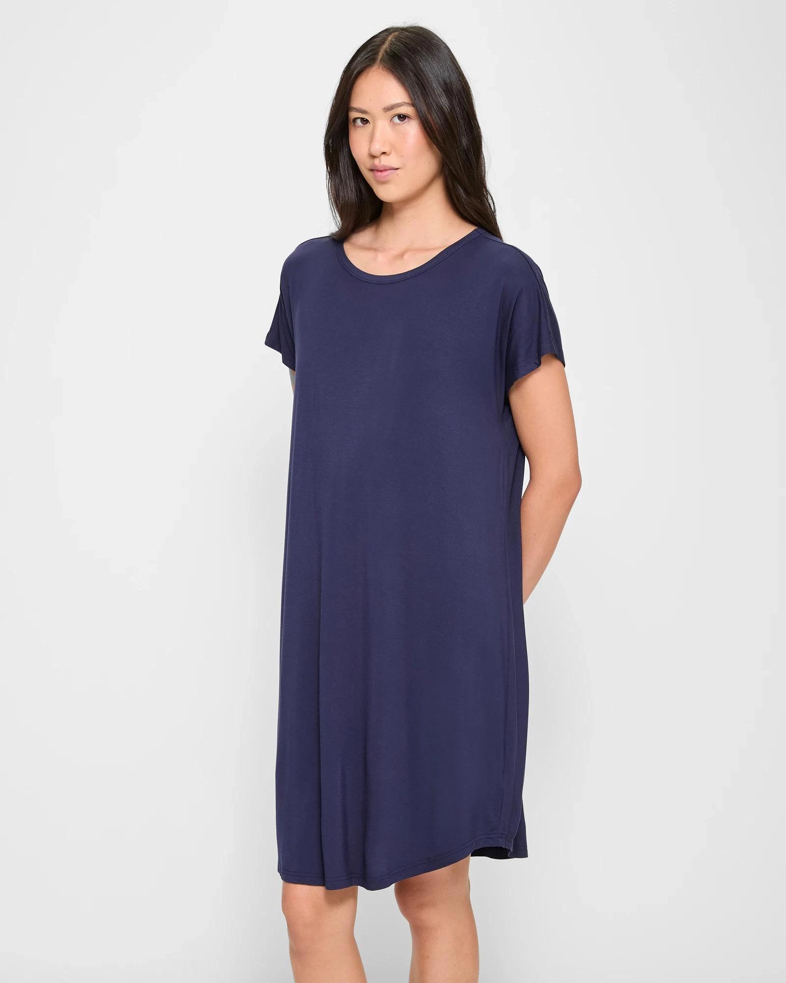 3 Target Woman Soft Comfort Bamboo T-Shirt Nightie NAVY BLUE, 3 of 5