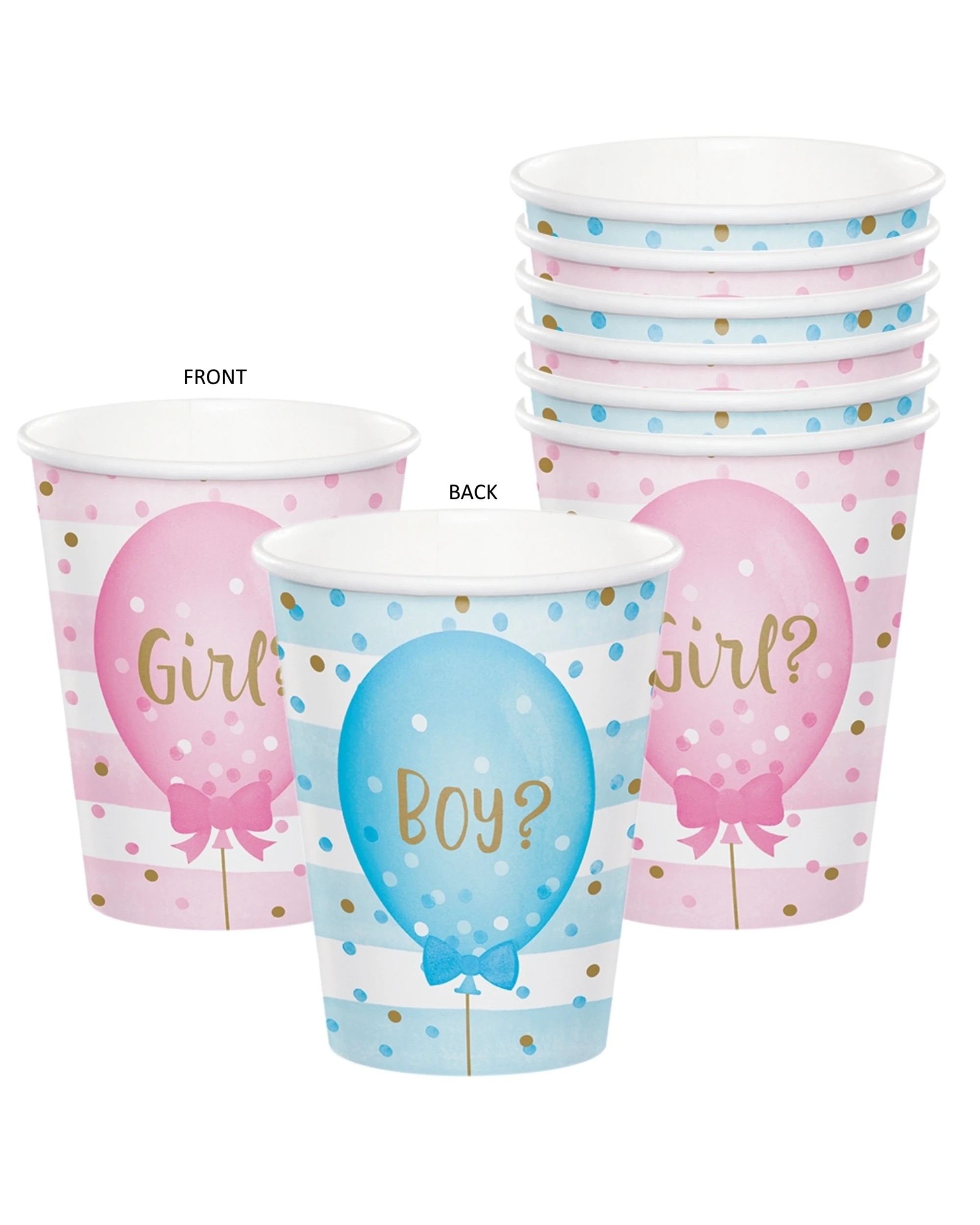 1 Creative Converting Gender Reveal Balloons Paper Cups Pack of 8, 1 of 1
