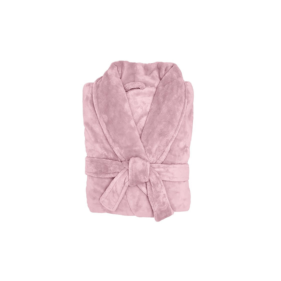 1 Bambury Microplush Bath Robe - 100% Polyester Coral Fleece, Blush (Available in 11 Colours) - Pink, 1 of 7