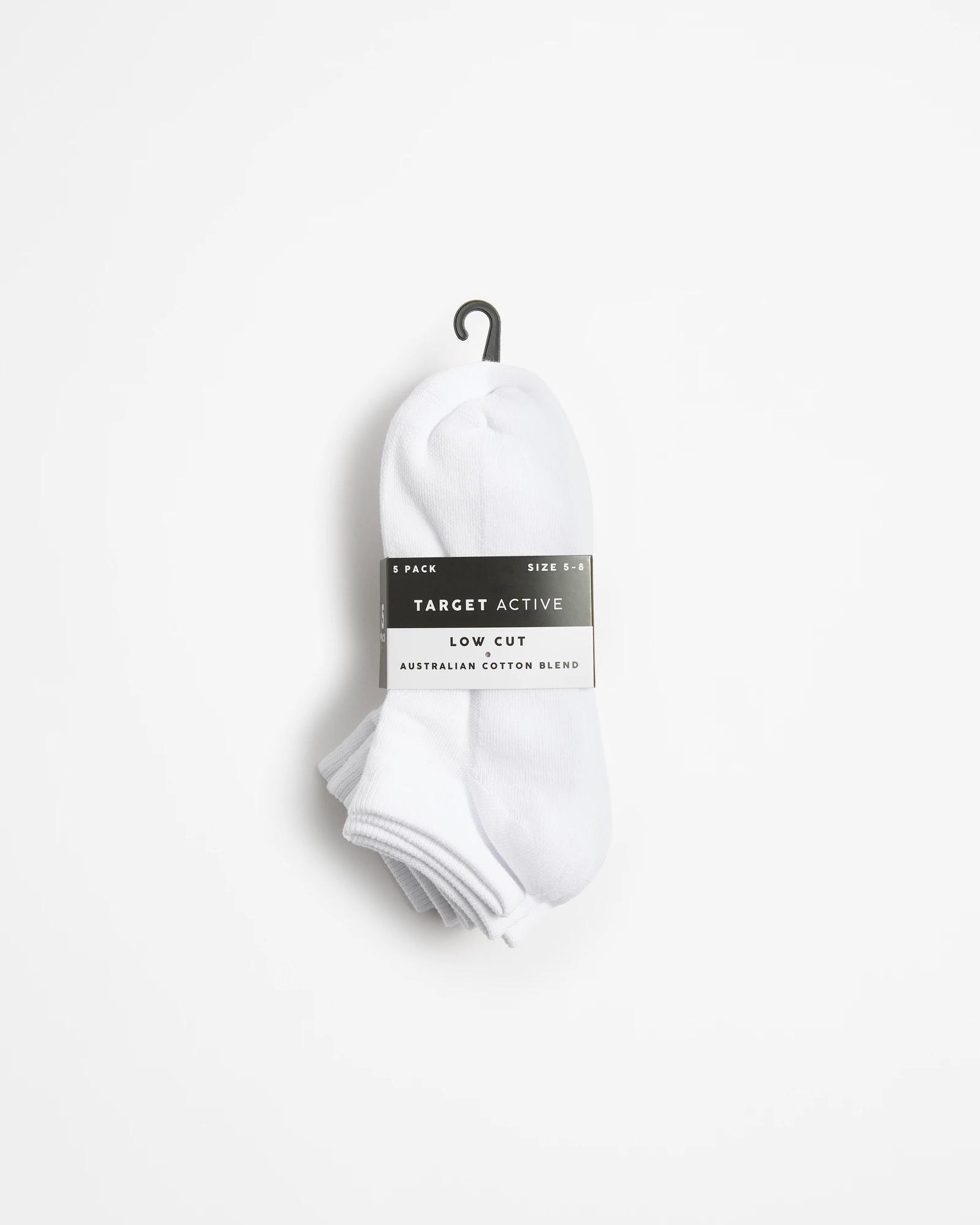 3 Target Active Australian Cotton Blend 5 Pack Low Cut Socks WHITE, 3 of 3