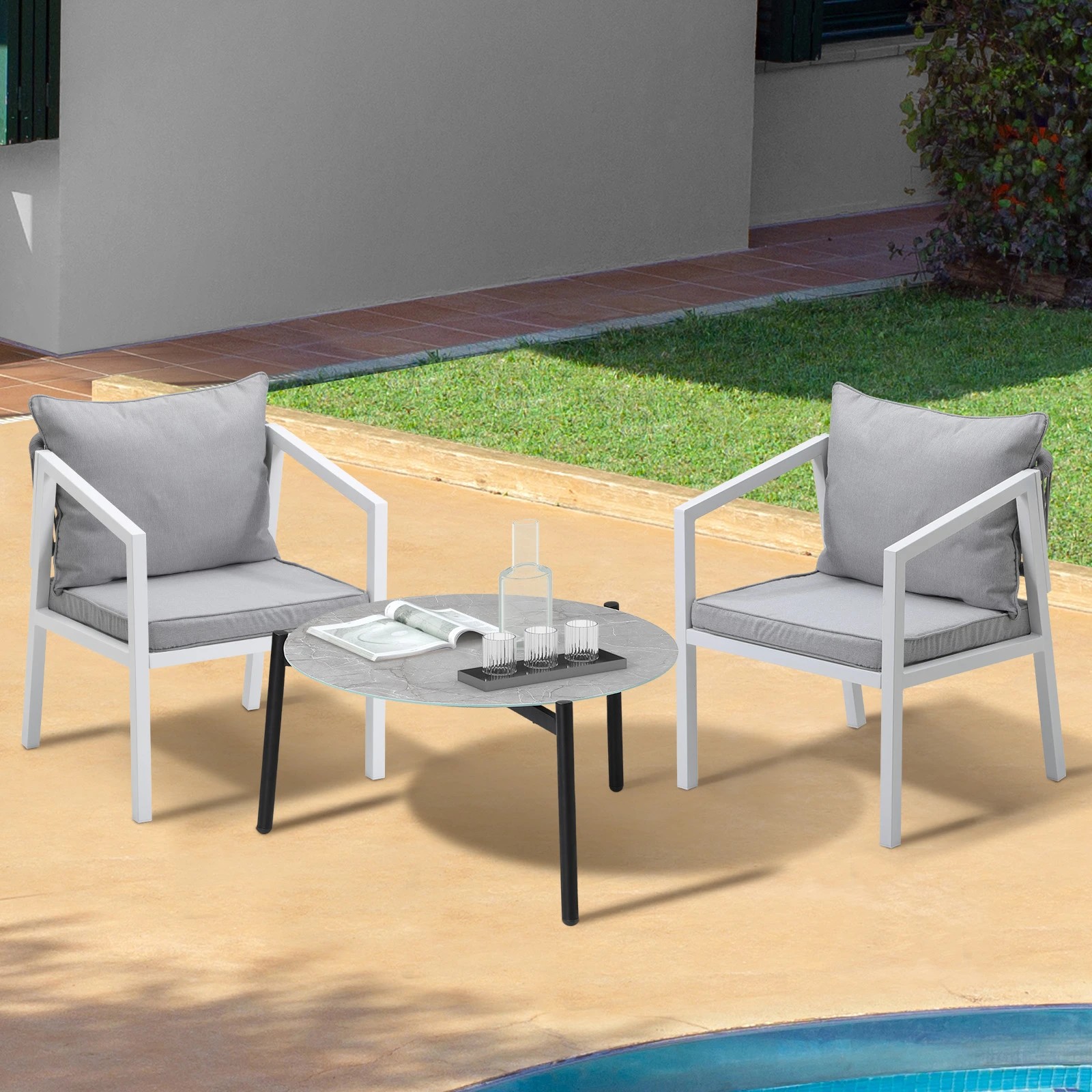 10 Livsip Outdoor Patio Setting Furniture Lounge Set 70cm Coffee Table
 - Multi, 10 of 10