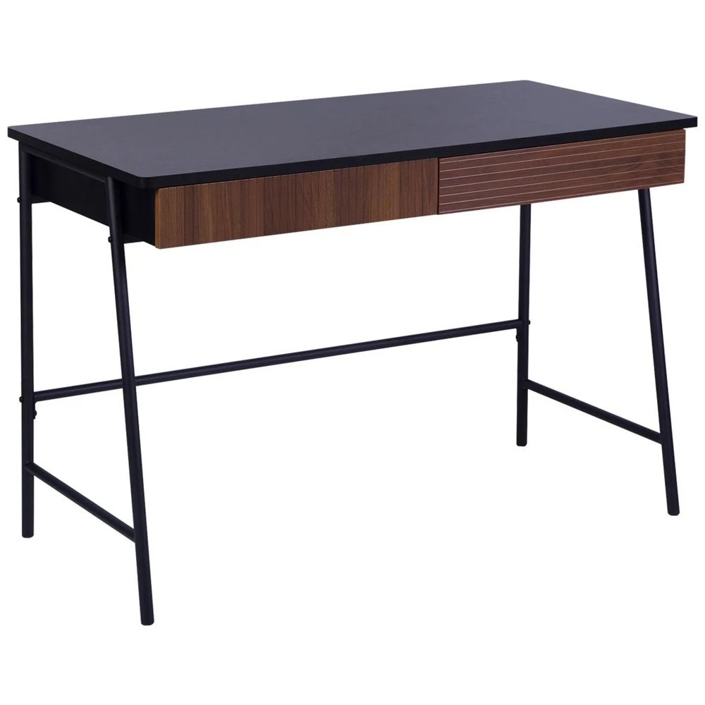 1 Studymate Vinci 2 Drawer Desk Walnut and Black Desks, Tables and Workstations, 1 of 10