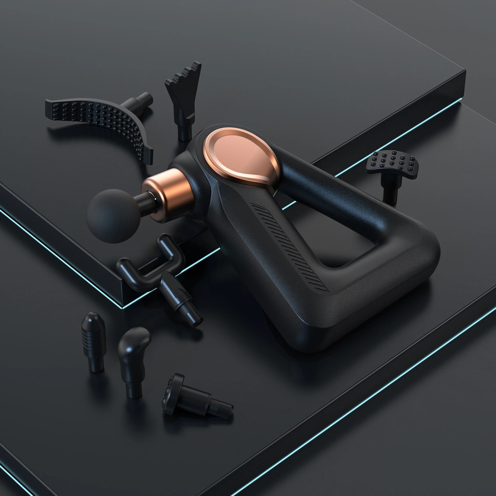 7 FitSmart Cool Pulse Pro Massage Gun 30W Cooling Head 9 Attachments 32 Speeds - Black, 7 of 9