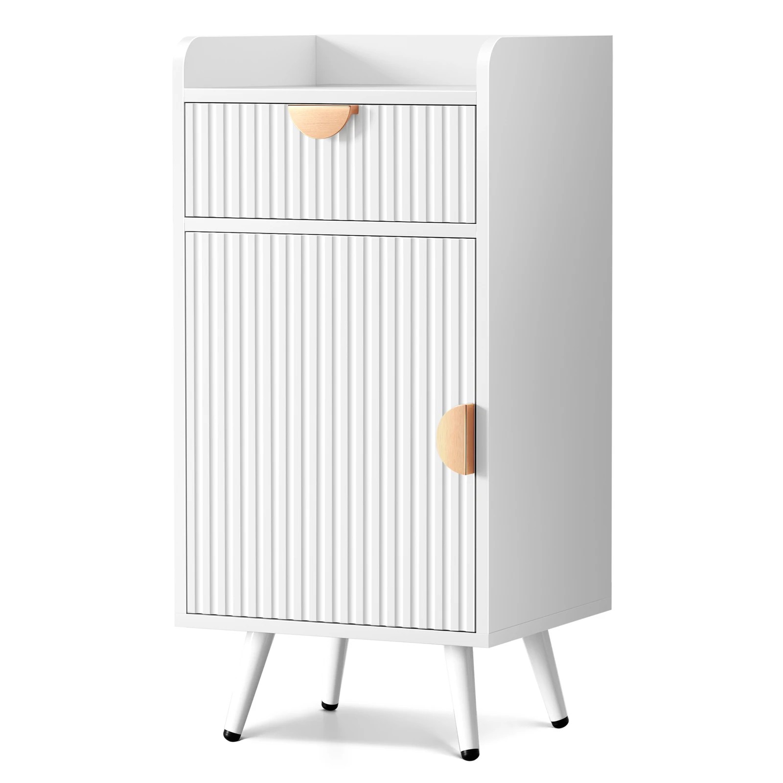 1 Alfordson Storage Cabinet Bathroom Buffet Sideboard Bedside Table - White, 1 of 10