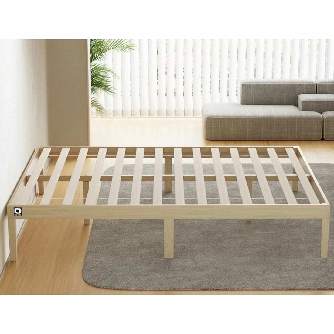 6 Artiss Bed Frame Queen Size Wooden Bed Base BRUNO - Natural, 6 of 7