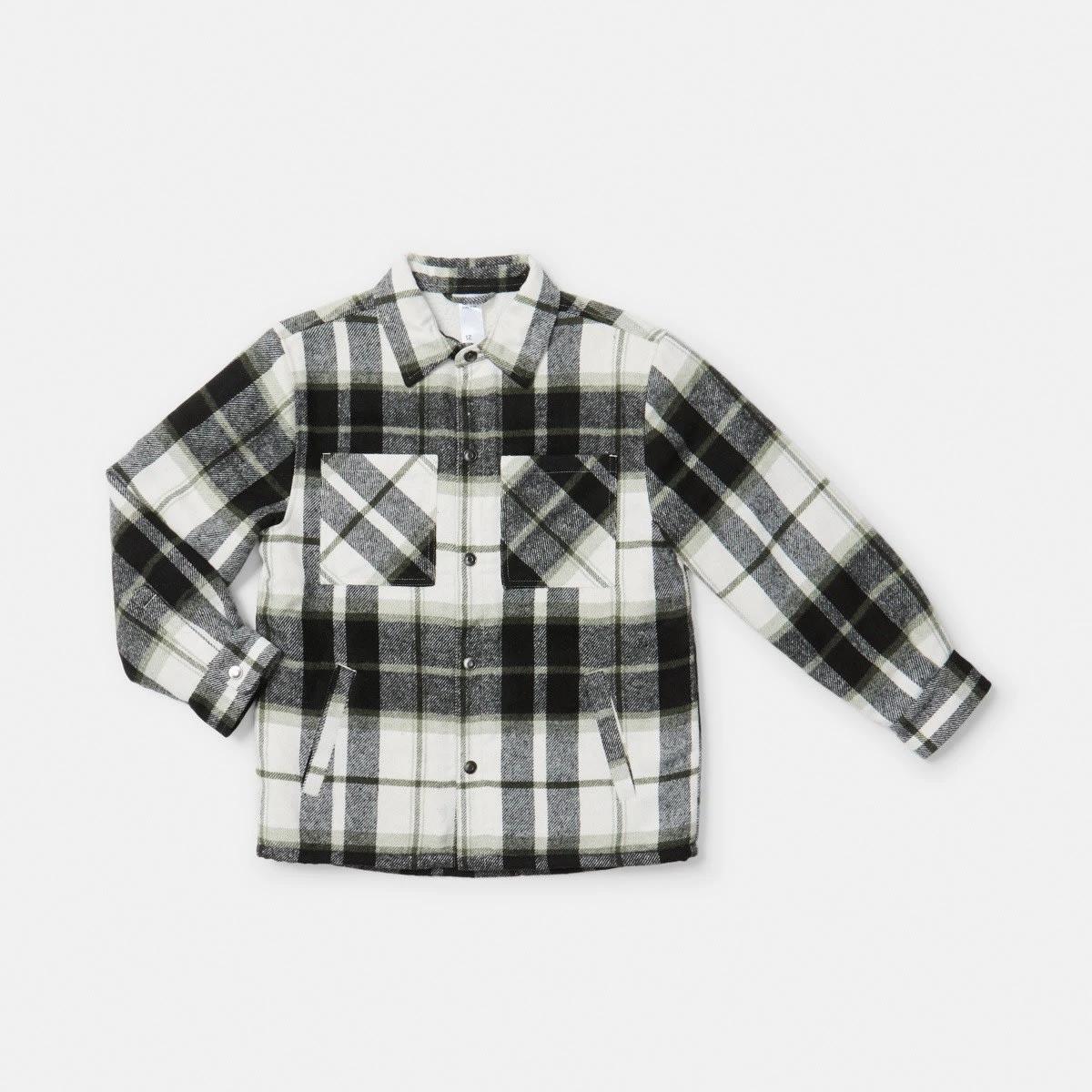 9 Sherpa Lined Plaid Jacket Grn Check, 9 of 10