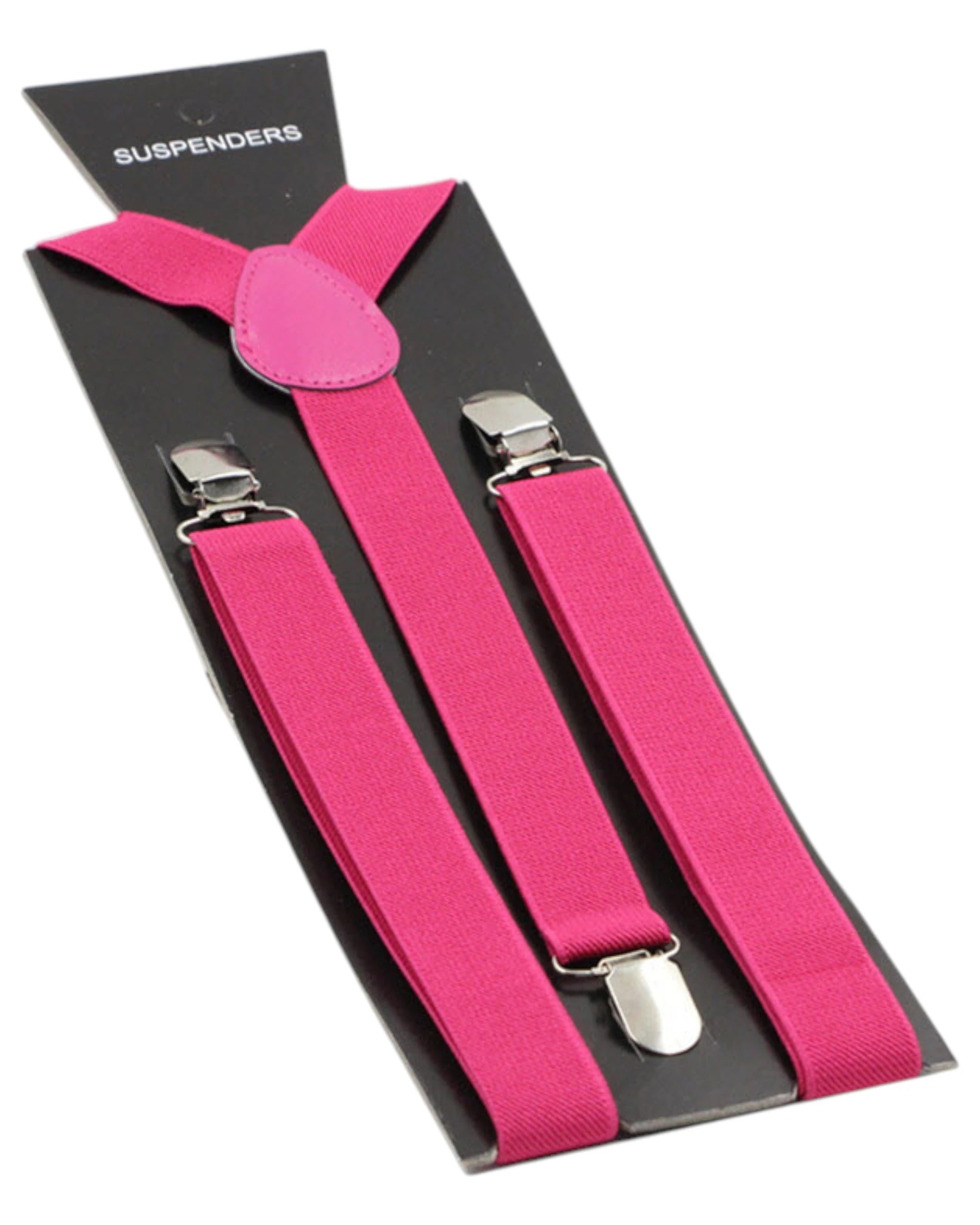 1 Zasel Mens Adjustable 85cm Dark Pink Suspenders, 1 of 1