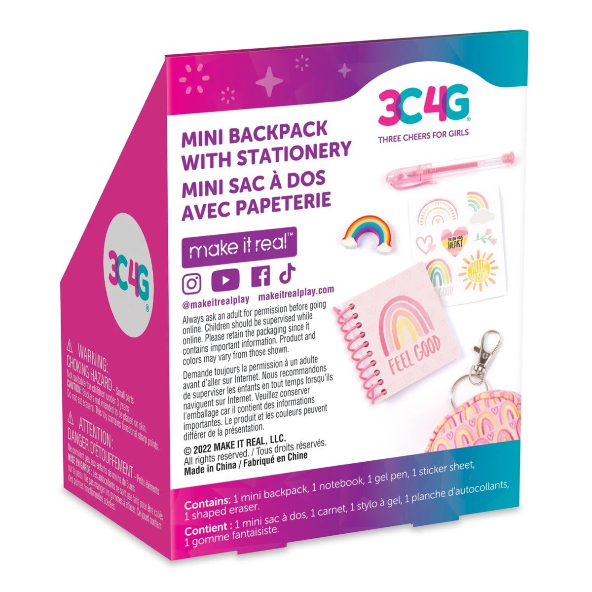 9 5 Piece Make It Real Three Cheers for Girls Mini Backpack with Stationery - Assorted, 9 of 9