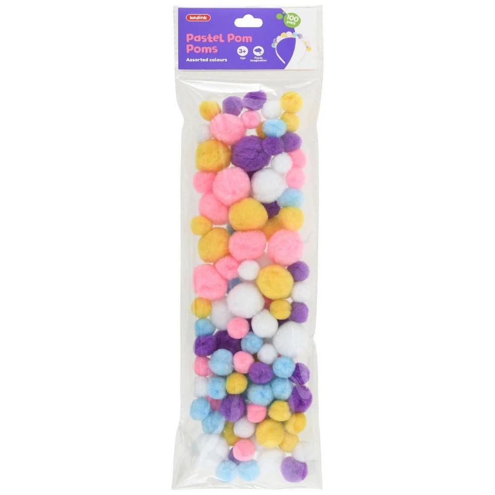 1 Kadink Pom Poms Pastel 100 Pack, 1 of 3