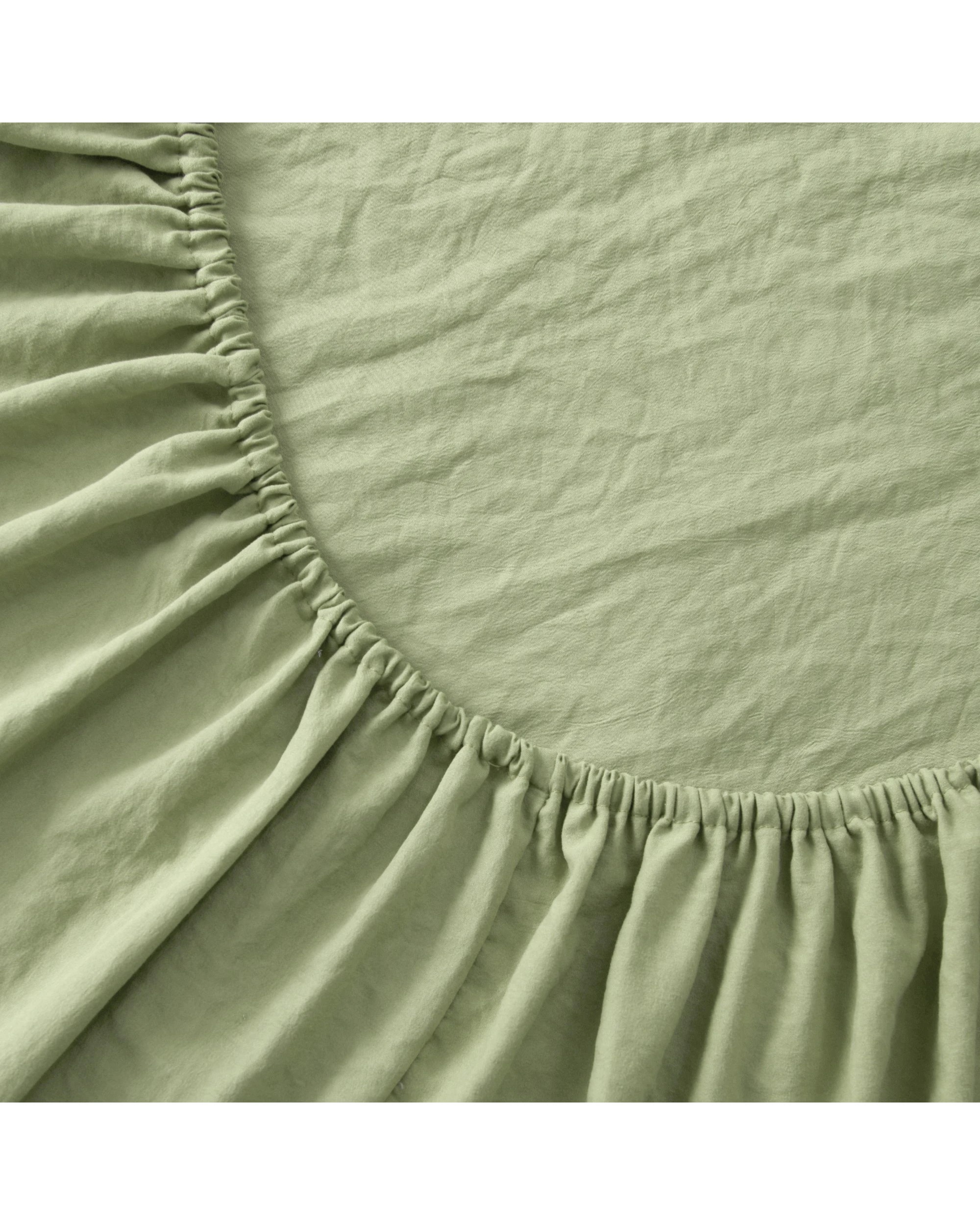 7 Dreamaker Superfine Washed Microfibre Combo Fitted Sheet Set - Double Bed - Sage Green, 7 of 8