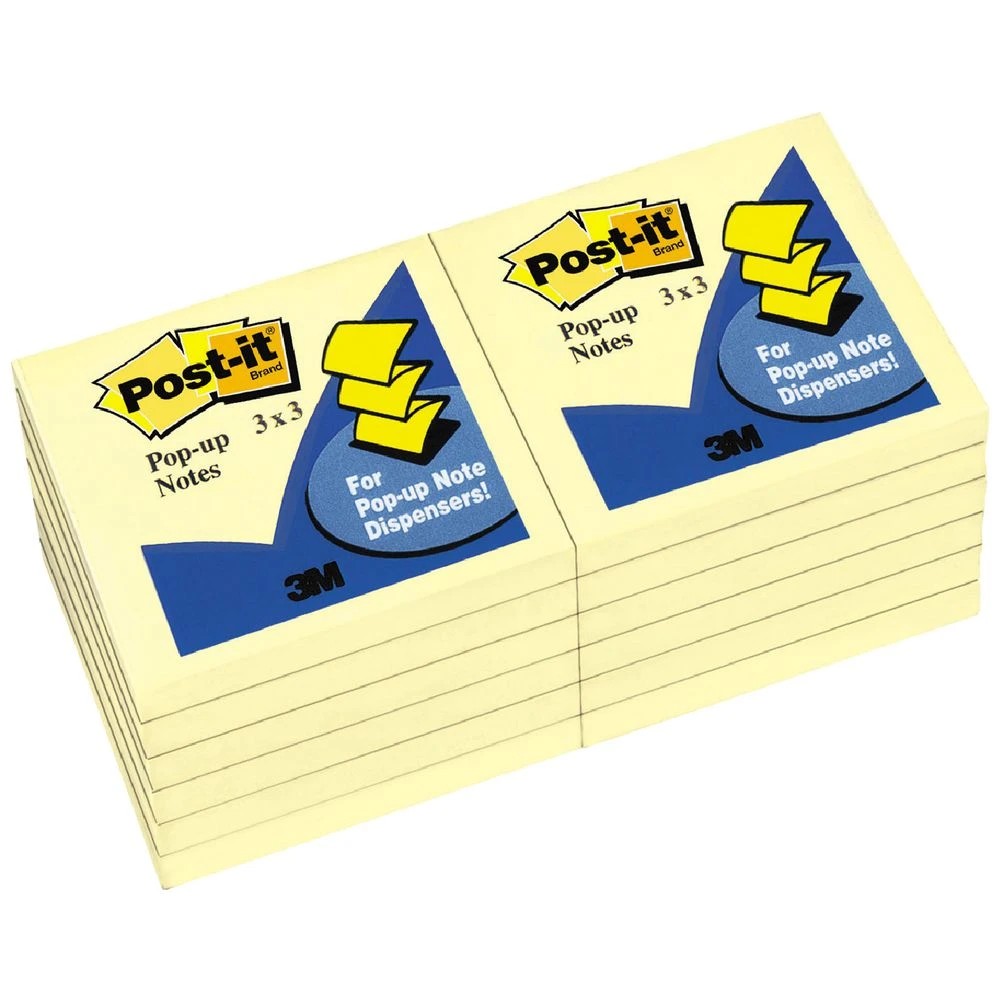 1 Post-it Pop-up Notes 76 x 76mm Yellow 12 Pack, 1 of 2