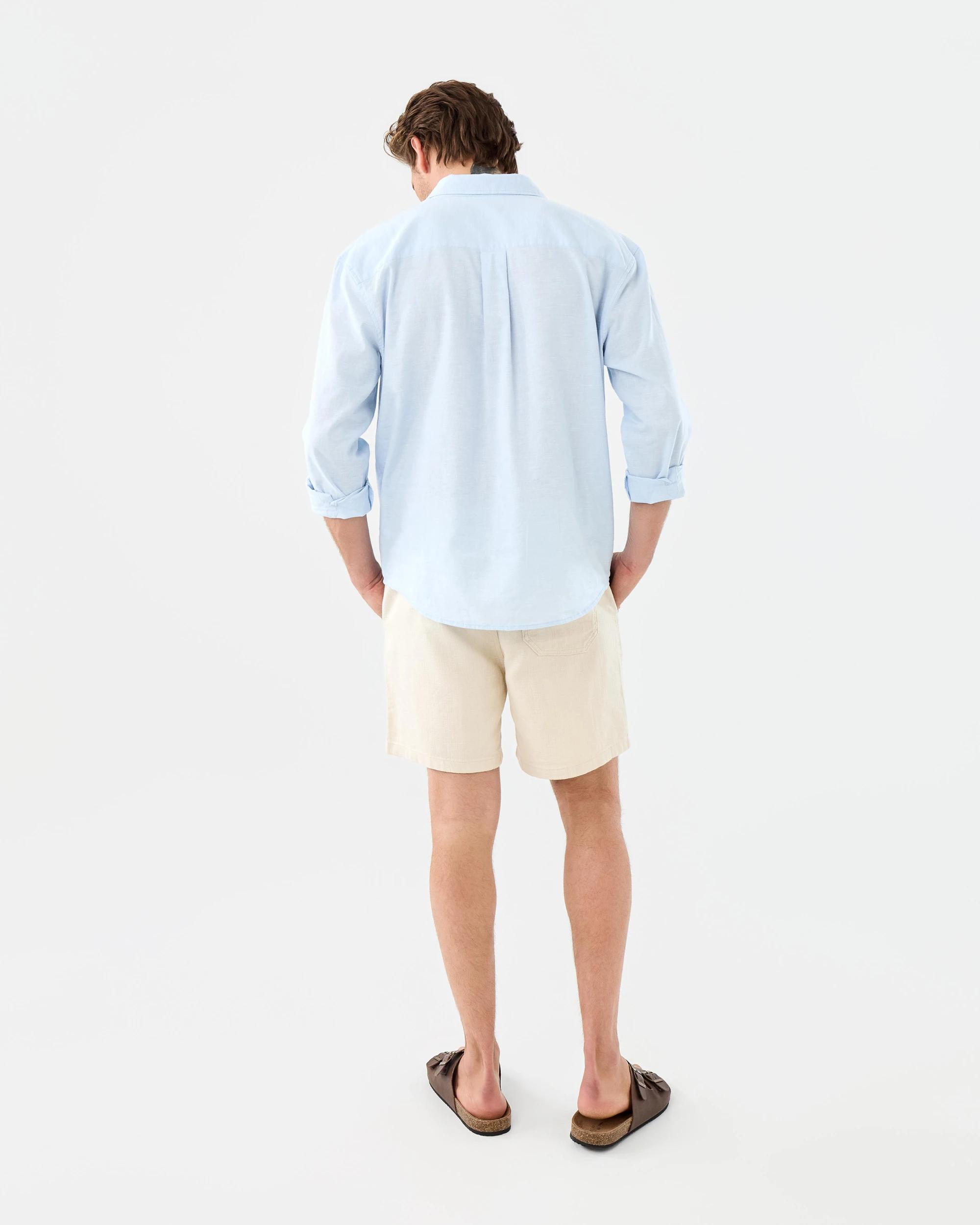 4 Long Sleeve Cotton Linen Shirt Blu Crystl, 4 of 10