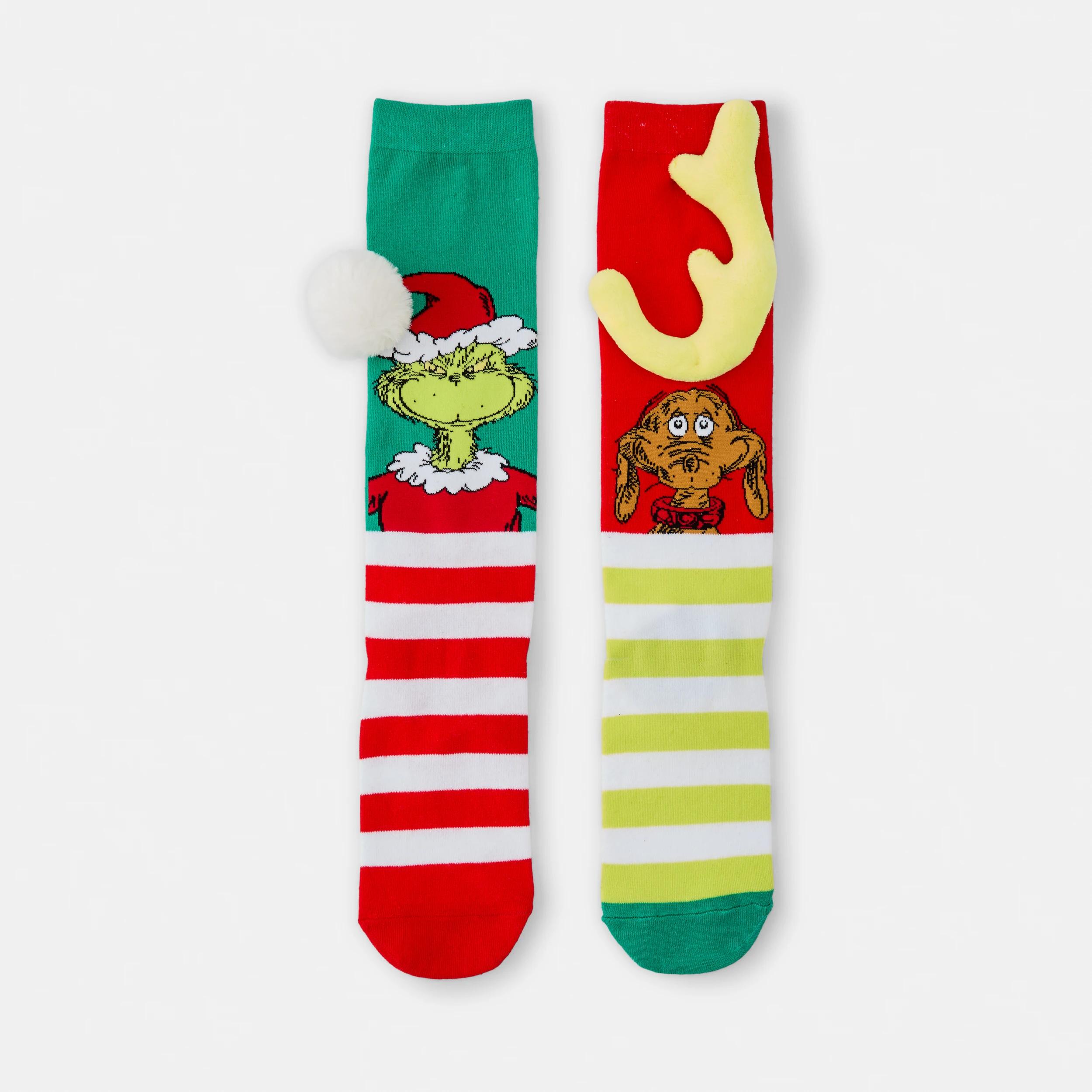 1 The Grinch License Christmas Fun Socks GRINCH, 1 of 3