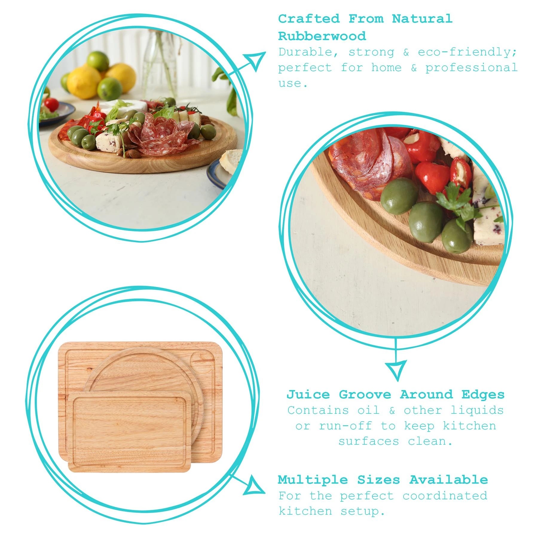 7 Argon Tableware Round Wooden Chopping Board - 30cm - Brown, 7 of 8