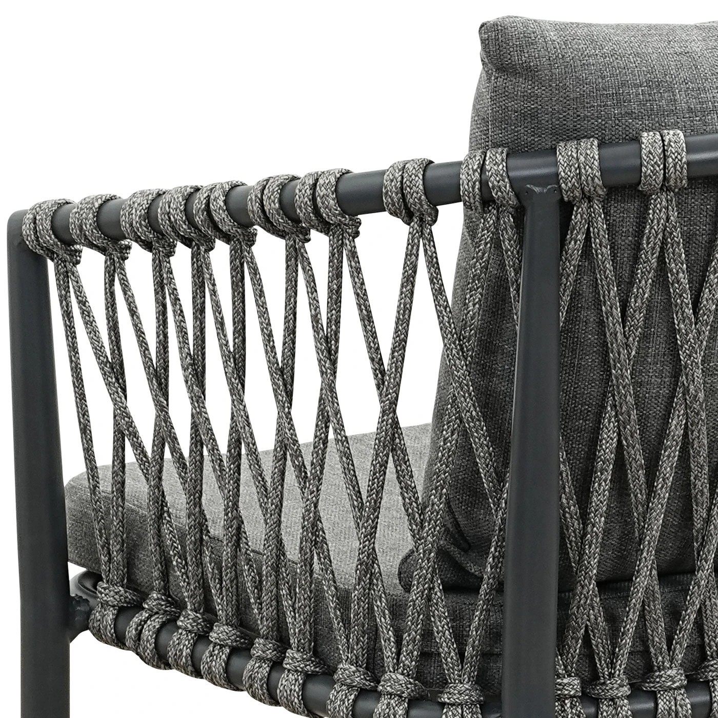 7 Moda Living Mornington Charcoal Aluminium Outdoor Dining Chairs with Arms - Dark Grey Cushion (Set of 4) - Charcoal, 7 of 9
