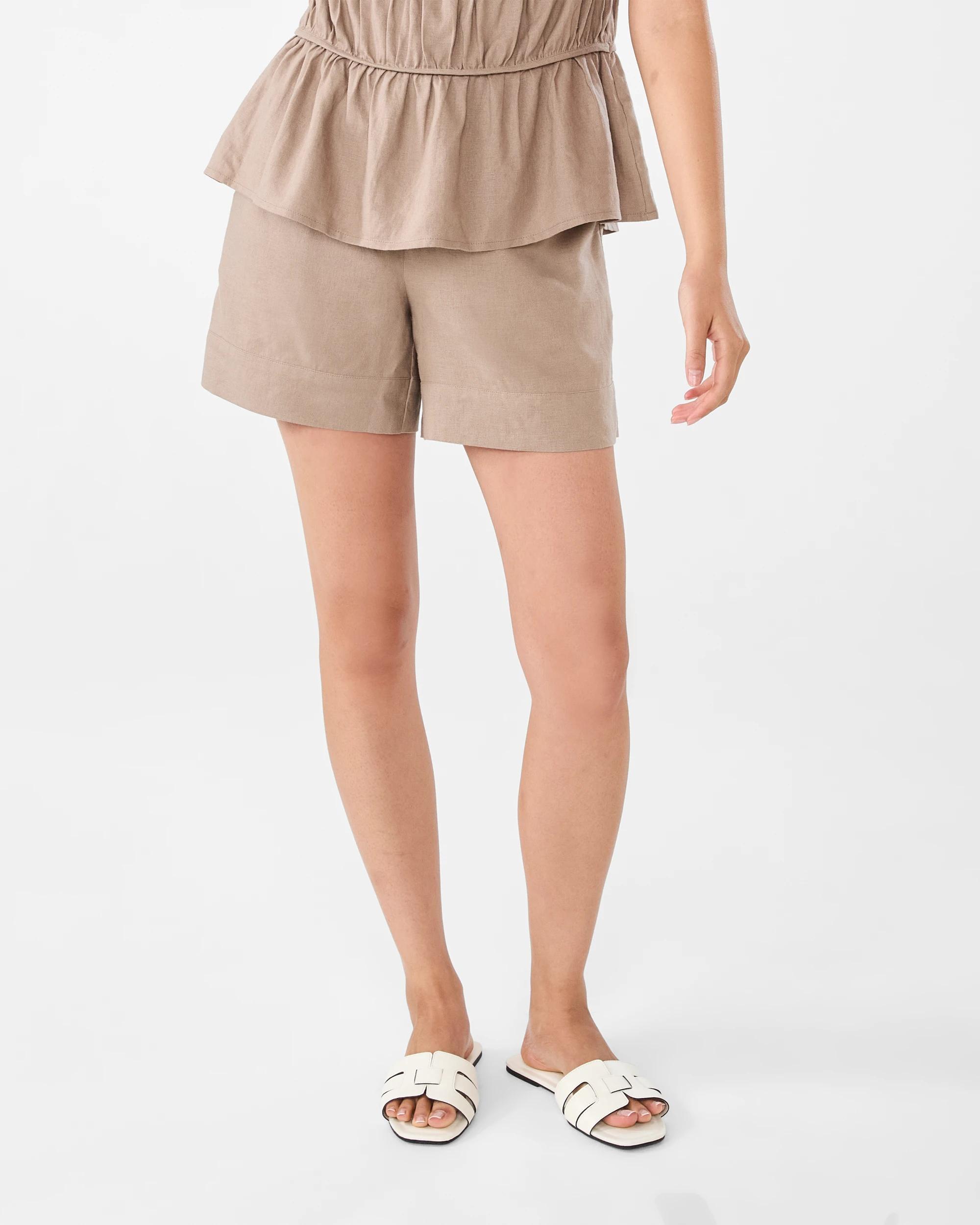 5 Linen Blend Tailored Shorts Dsrt Taupe, 5 of 6