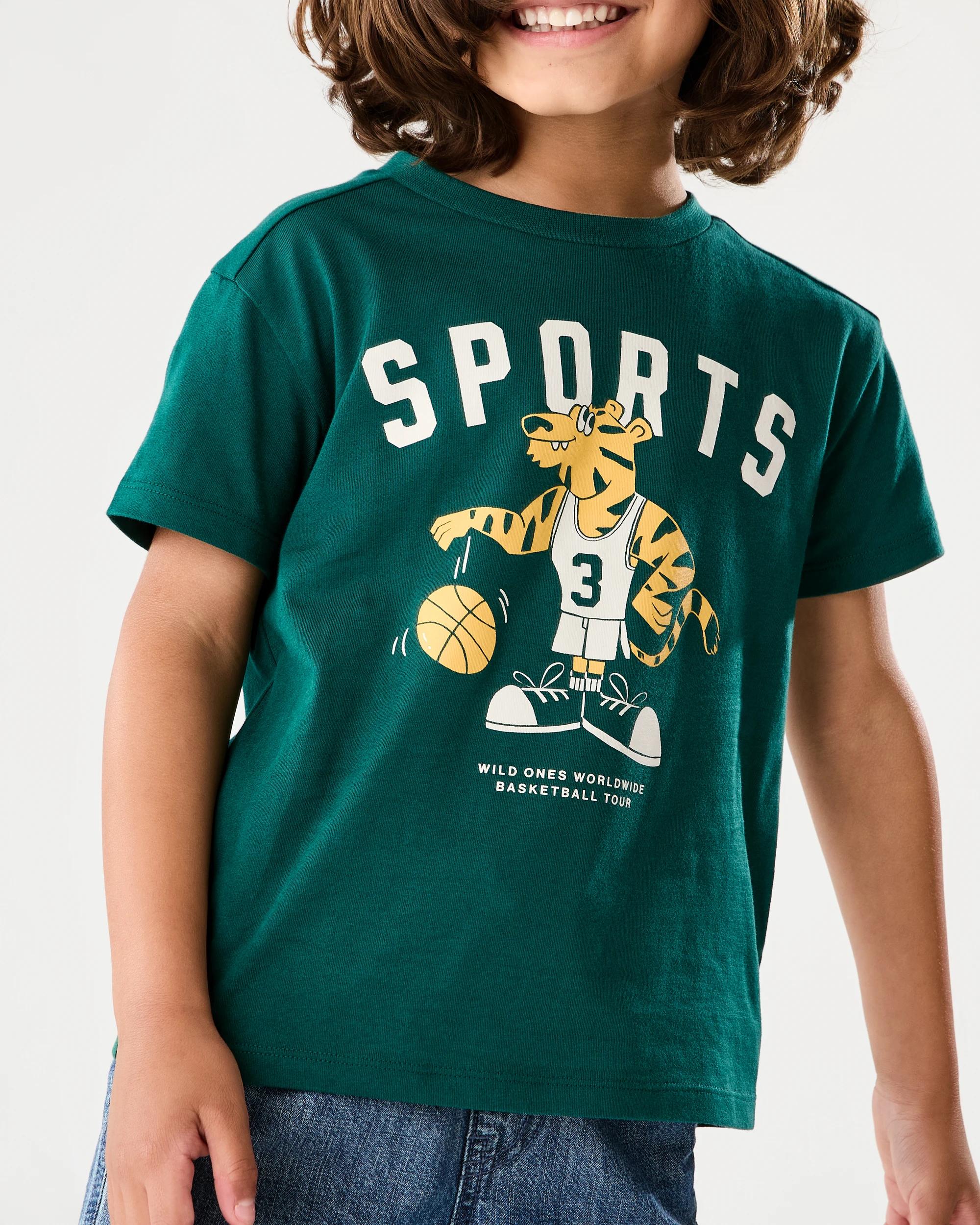 5 Chest Print T-shirt Grn Sports, 5 of 6