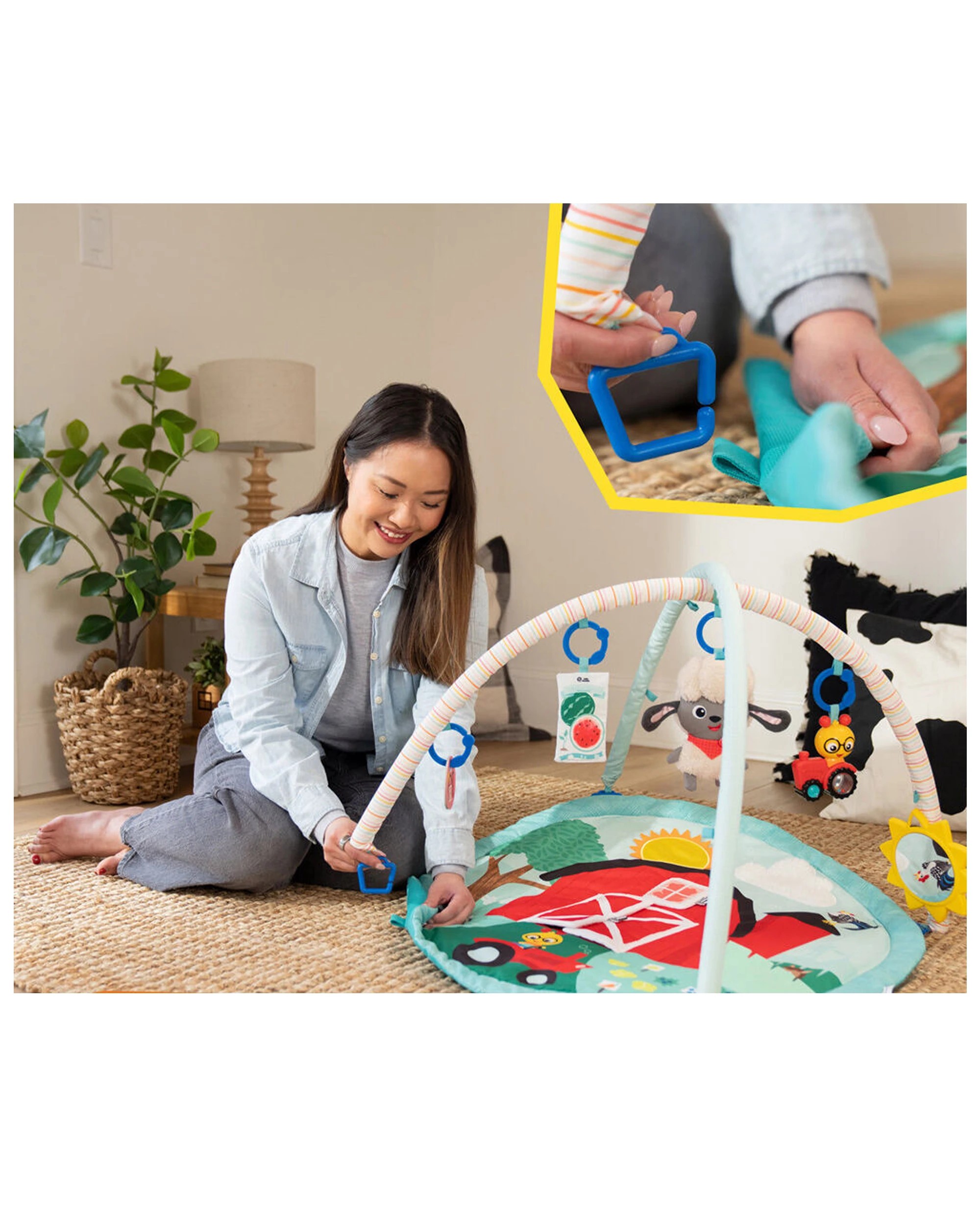 4 Baby Einstein Farm Explorers Happy Harvest Touch And Feel Activity Gym
 - multi, 4 of 5