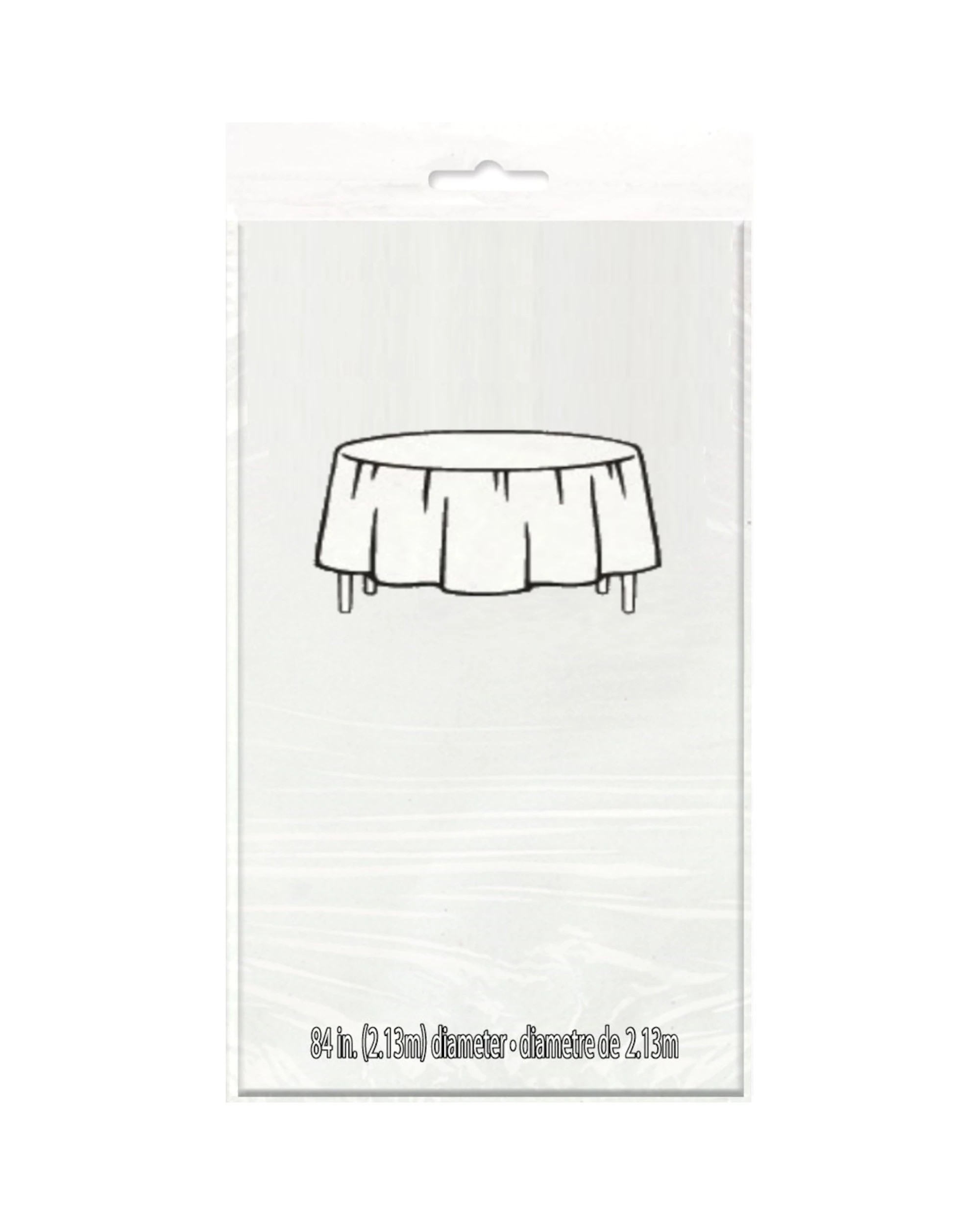 2 White Round Plastic Tablecloth - White, 2 of 2
