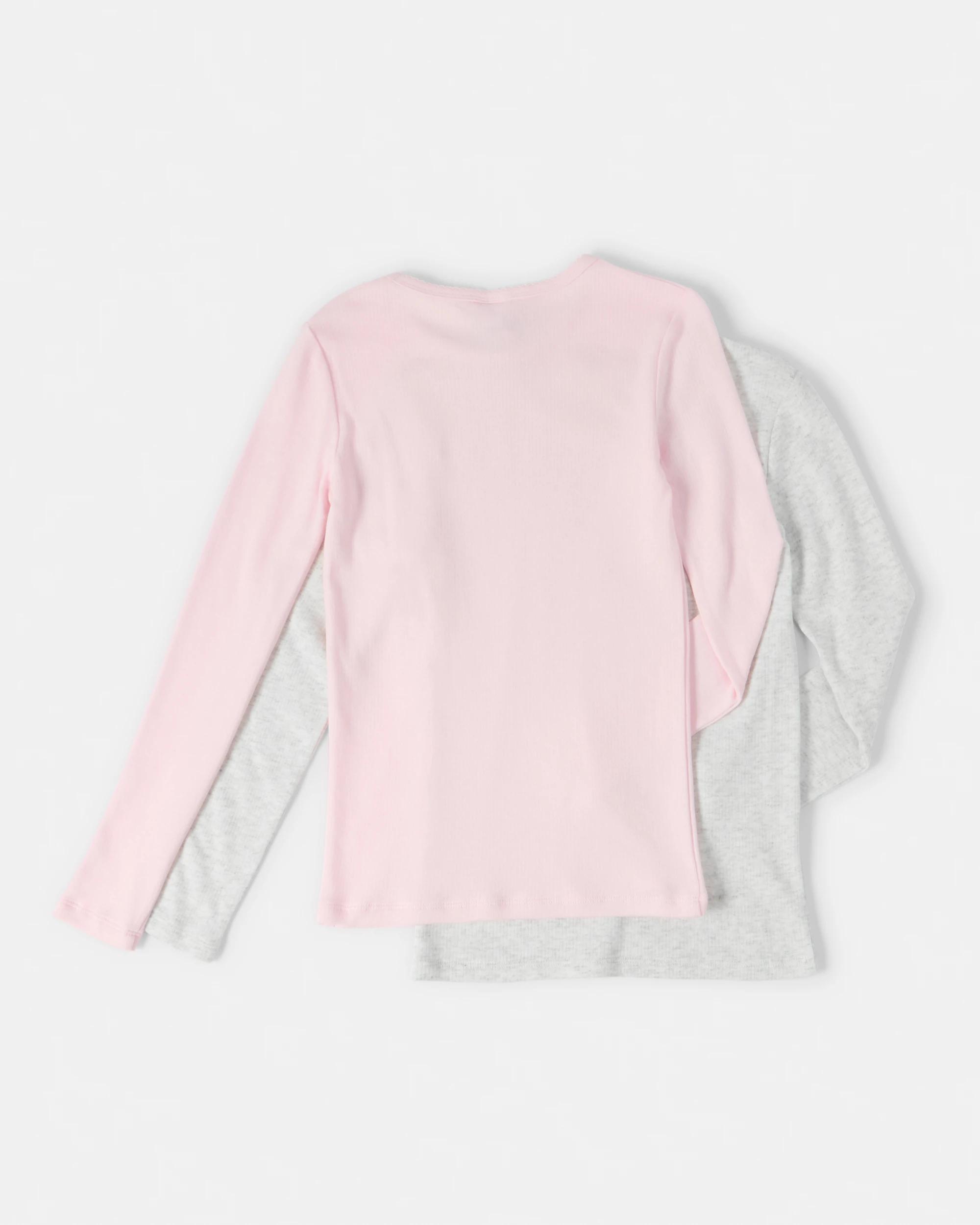 2 2 Pack Long Sleeve Thermal Top Pnk Thrmal, 2 of 6