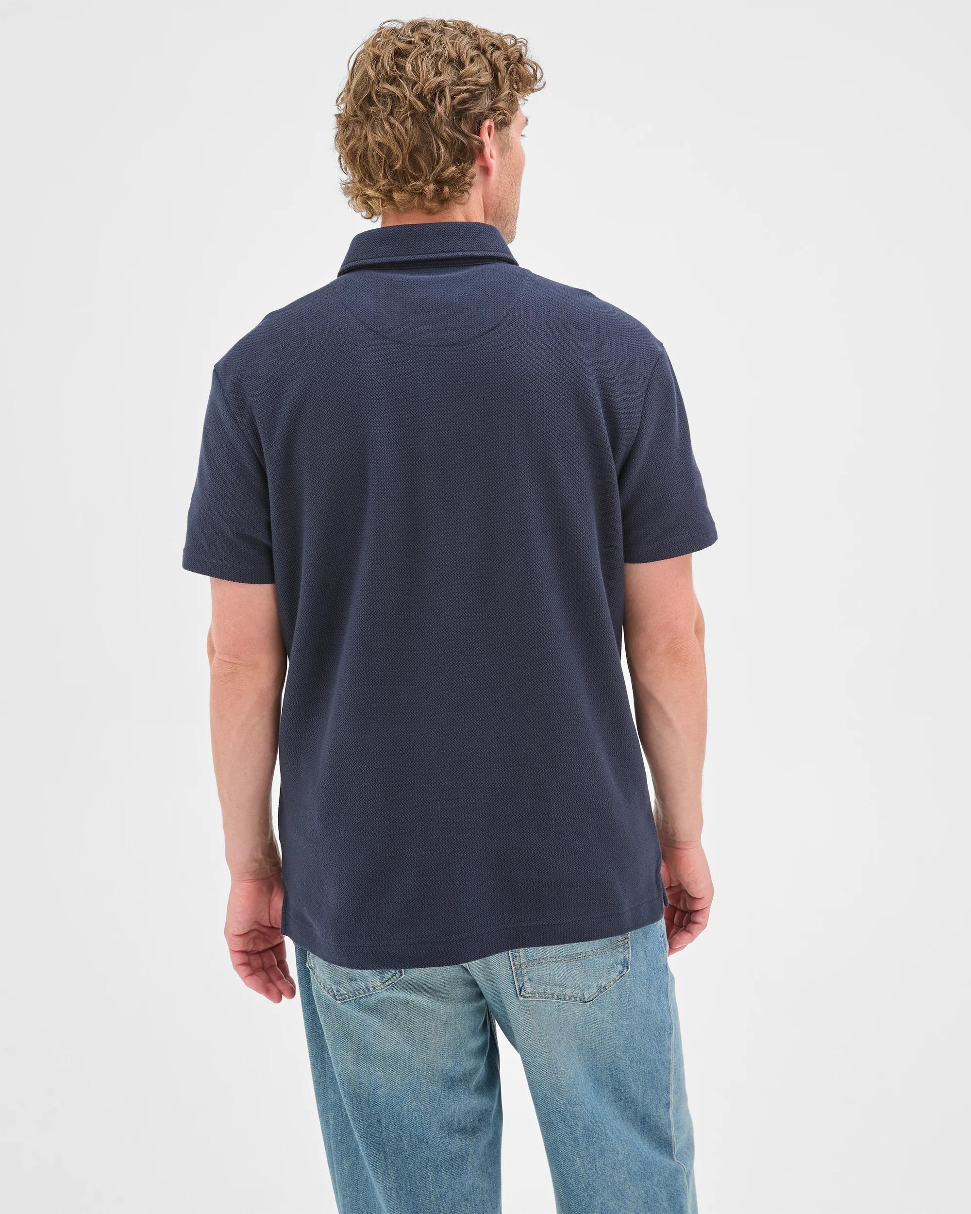 5 Target Man Australian Cotton Textured Polo Top NAVY, 5 of 6