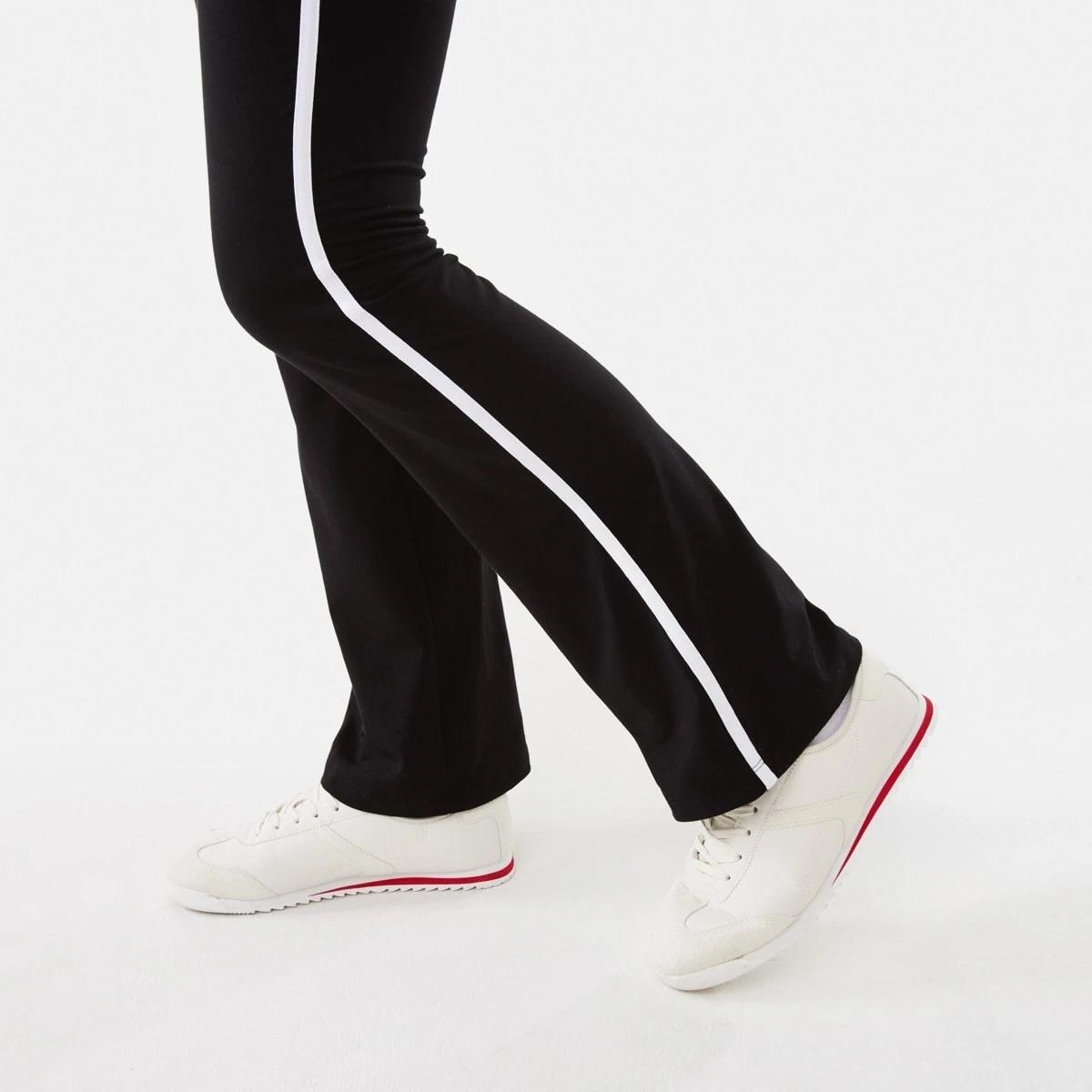 8 Side Stripe Fold Down Flare Pants Black, 8 of 8