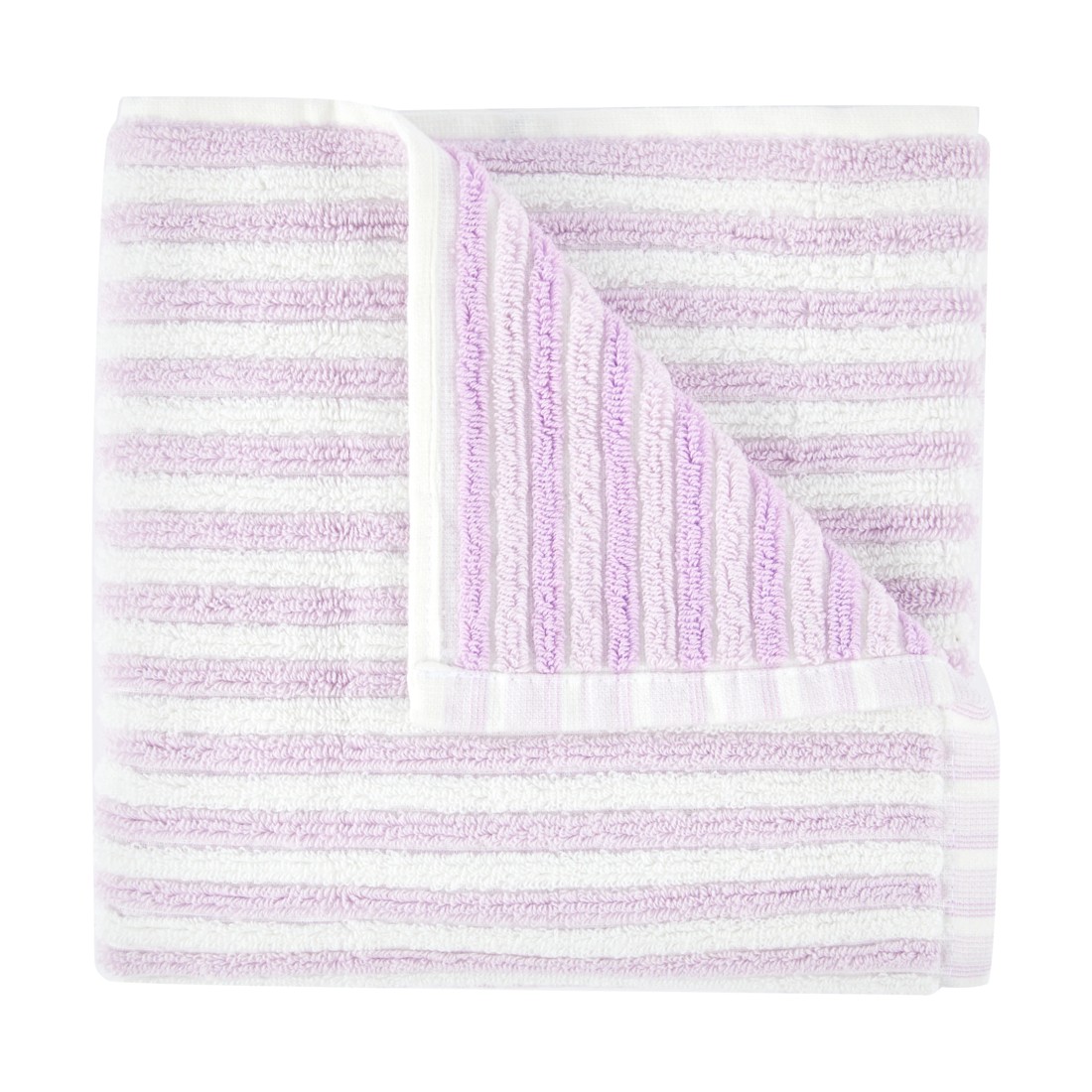 1 Cotton Reversible Stripe Hand Towel - Lilac, 1 of 6