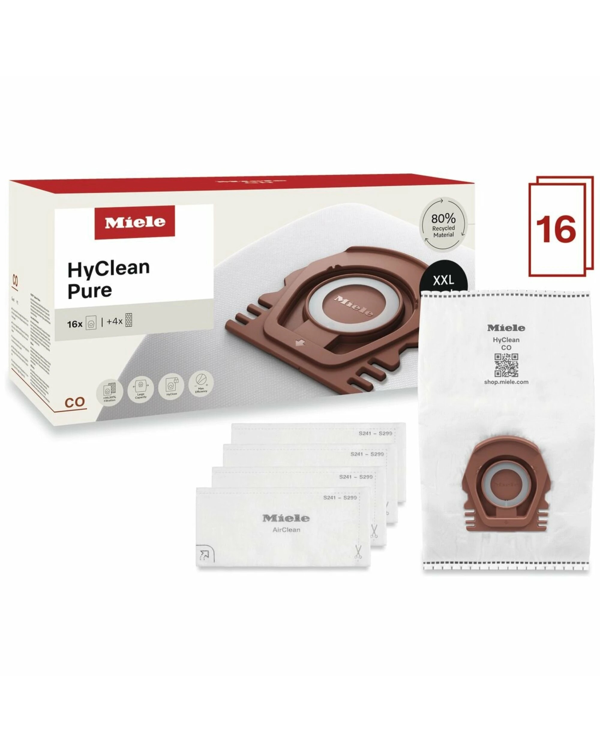 5 Miele CO HyClean Pure Dustbags for Guard M1 Vacuum Cleaners XXL Pack of 16, 5 of 5
