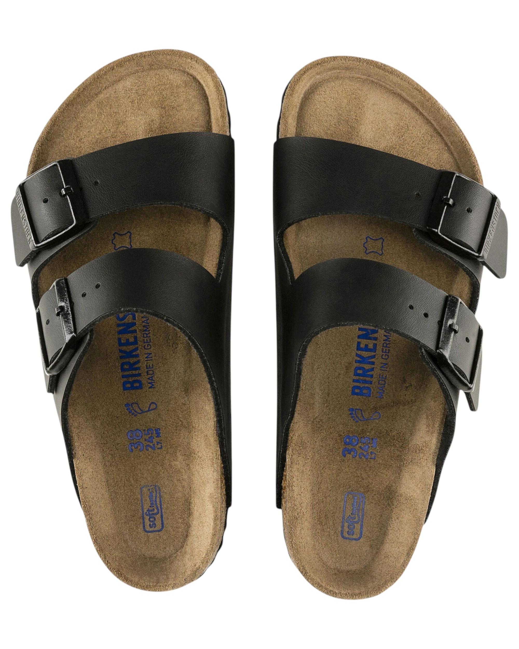 2 Birkenstock Womens Arizona SFB Birko Flor Narrow Slip On Sandals BLACK, 2 of 9