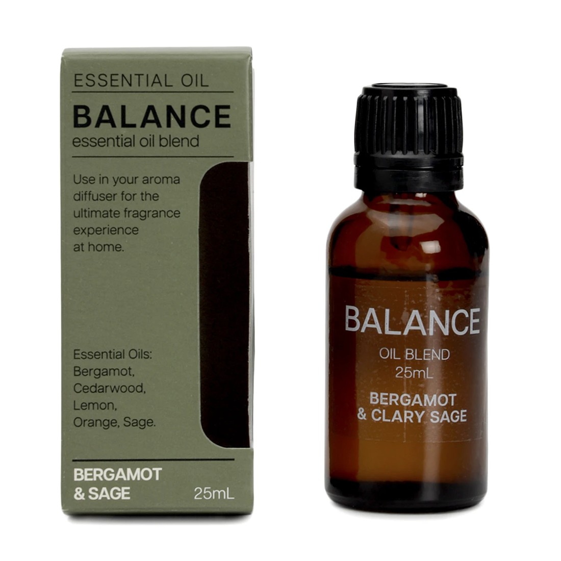 1 Balance Bergamot and Sage Essential Oil Blend 25ml, 1 of 2