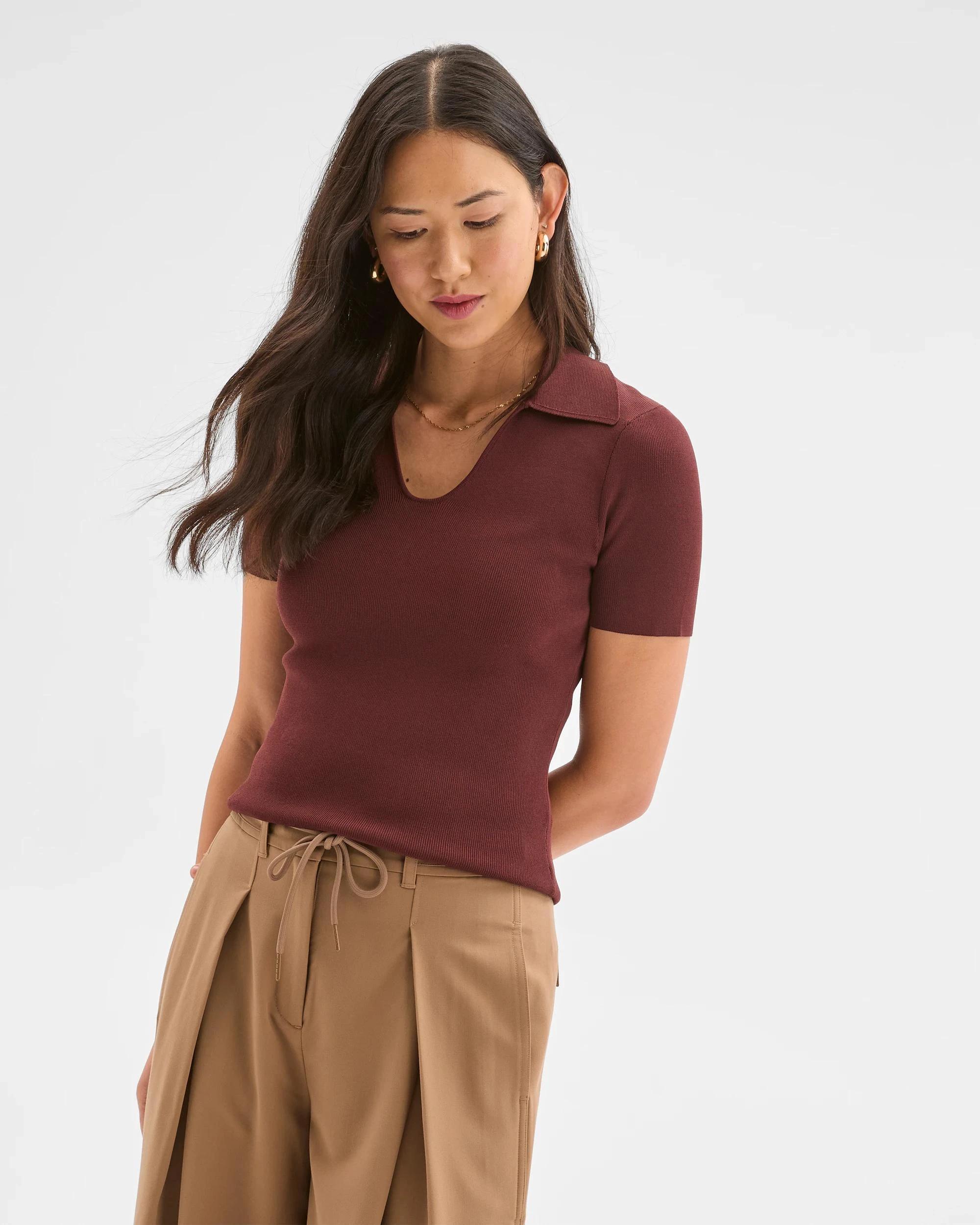 3 Preview Short Sleeve Ultimate Polo Top RUM RAISIN, 3 of 8