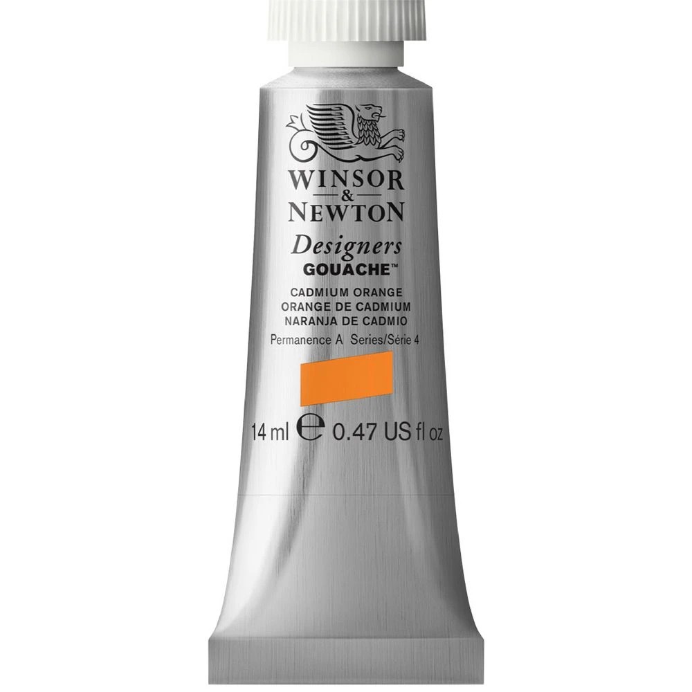 1 Winsor & Newton Designers Gouache 14mL Cadmium Orange S4, 1 of 1