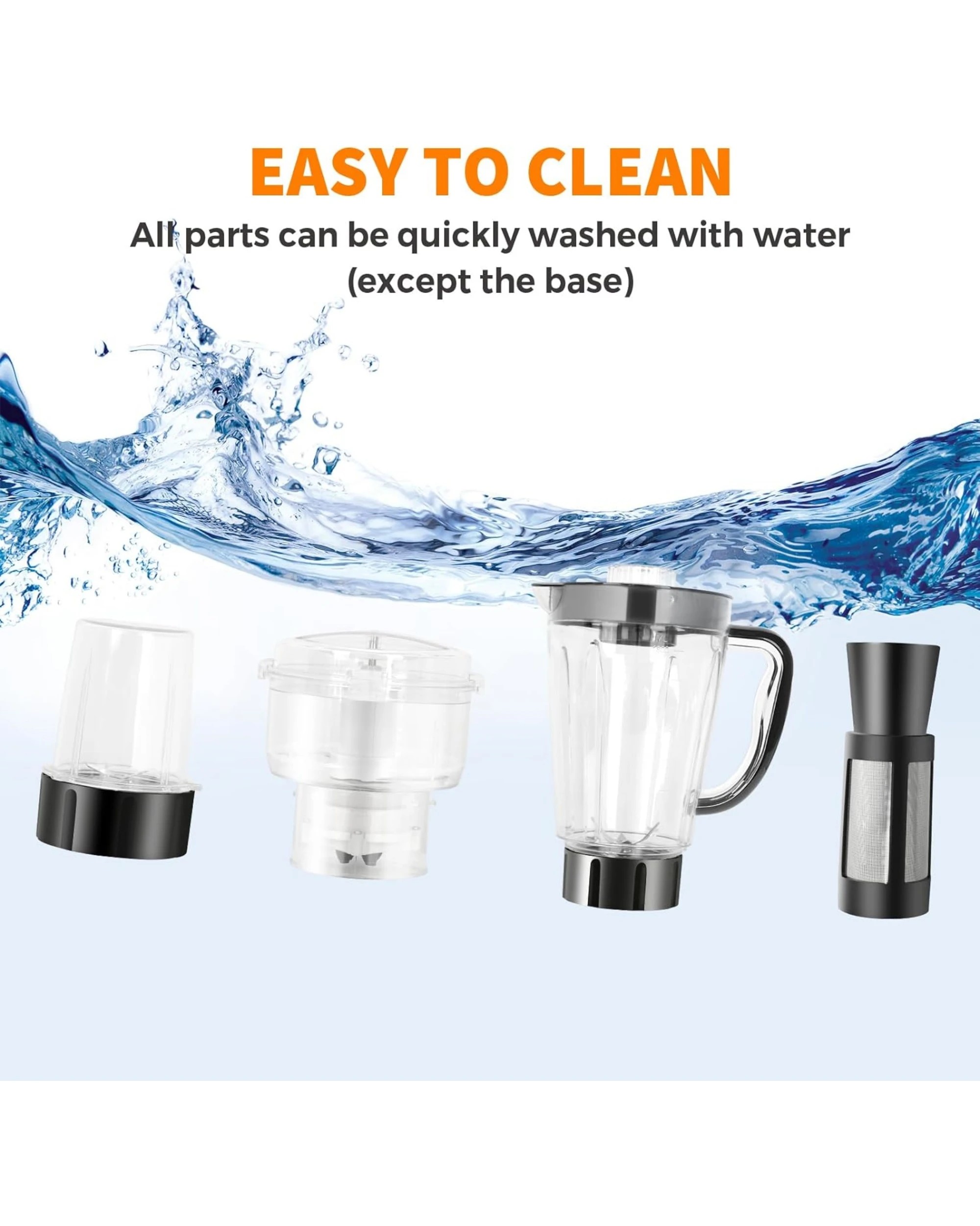 4 Advwin Multi Blender, 4 In 1 Food Processor, 600w Kitchen Electric Food Chopper, Juicer Meat Mixer Grinder, 4 of 5