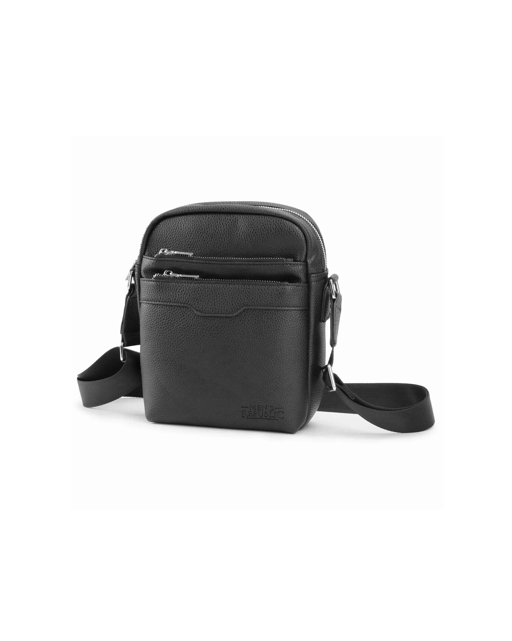 2 Mens Republic Deluxe Stylish Cross Body Sleek Bag Sling Travel Compact Func - Black, 2 of 5